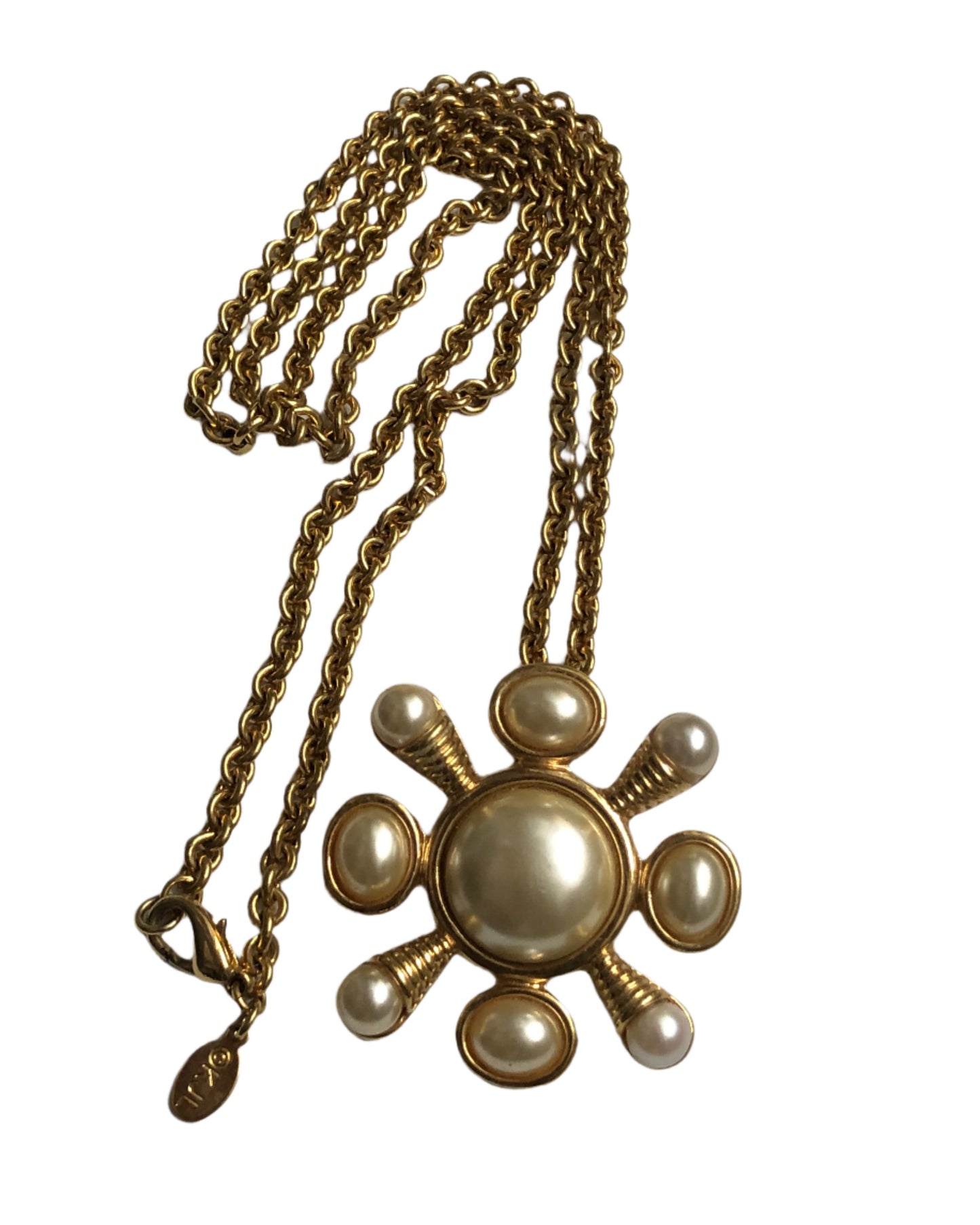Vintage KJL necklace brooch pendant cross
