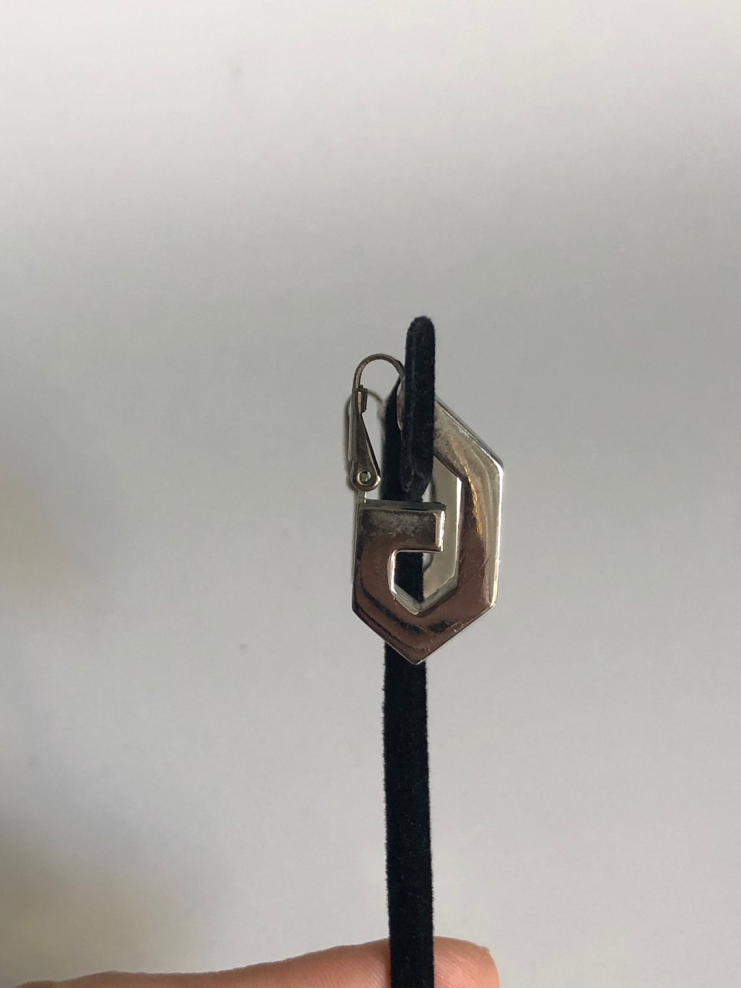 Vintage GIVENCHY earrings clip on logo silver tone