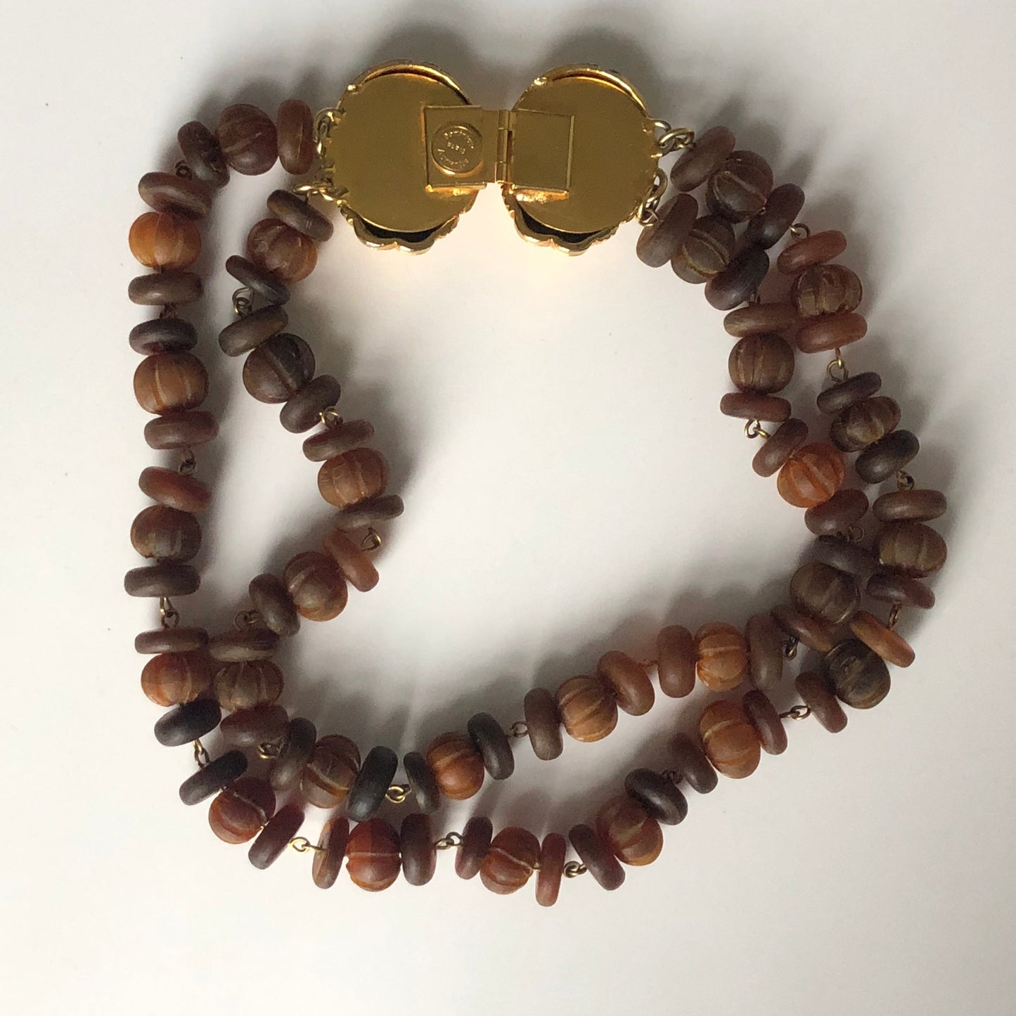 Vintage Dominique Aurientis necklace gold plated ladybugs closure France