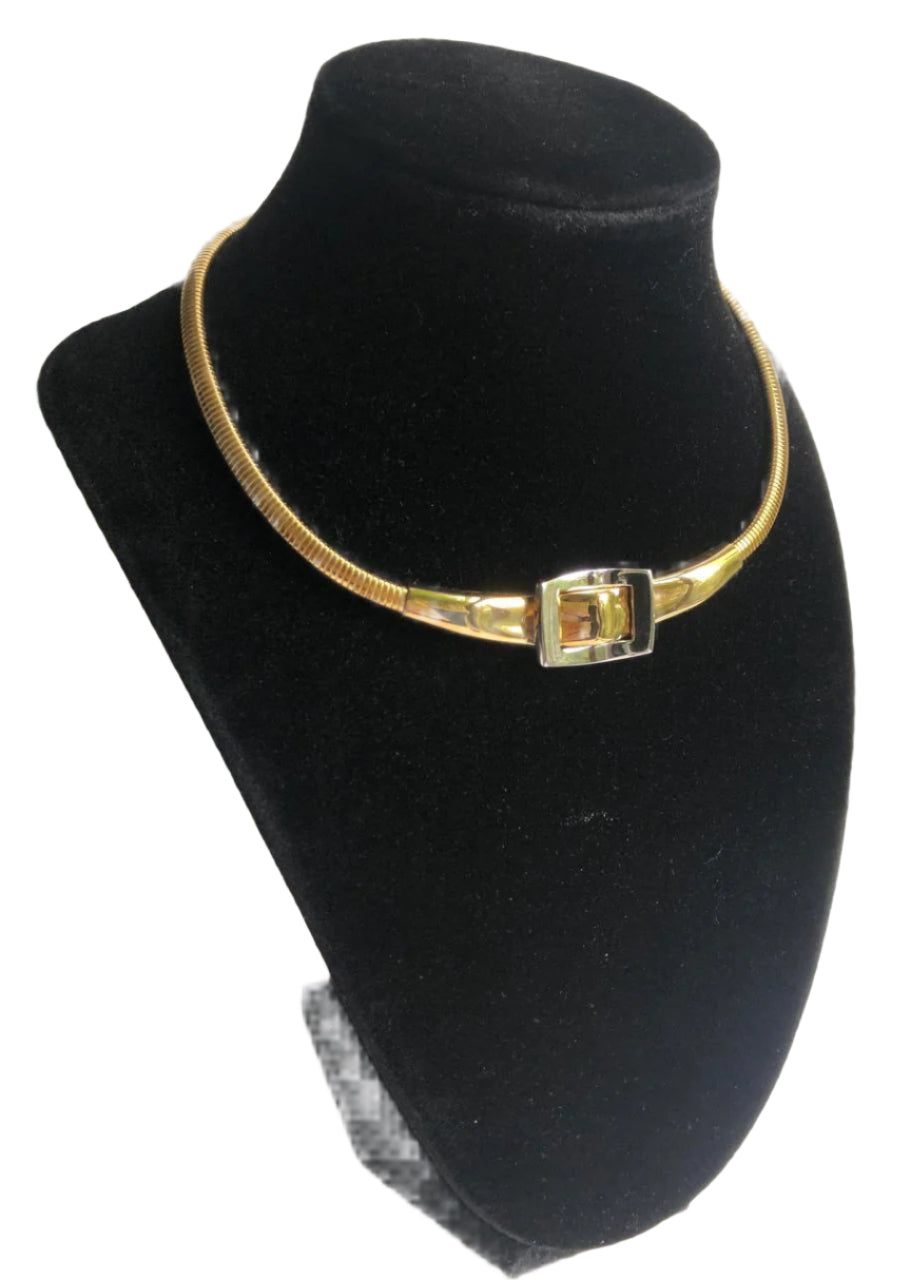 Vintage GIVENCHY necklace omega buckle pendant