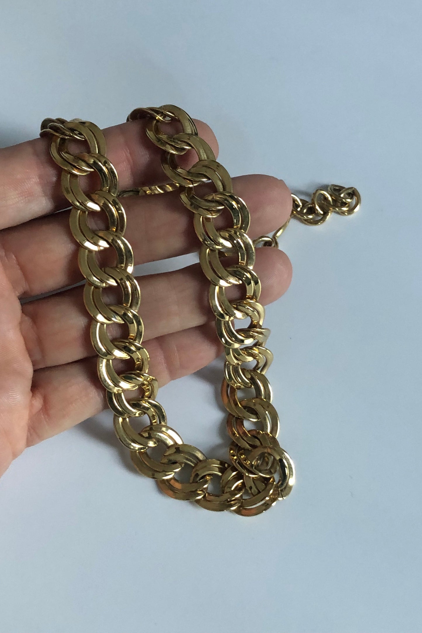 Vintage Monet necklace double chain gold tone