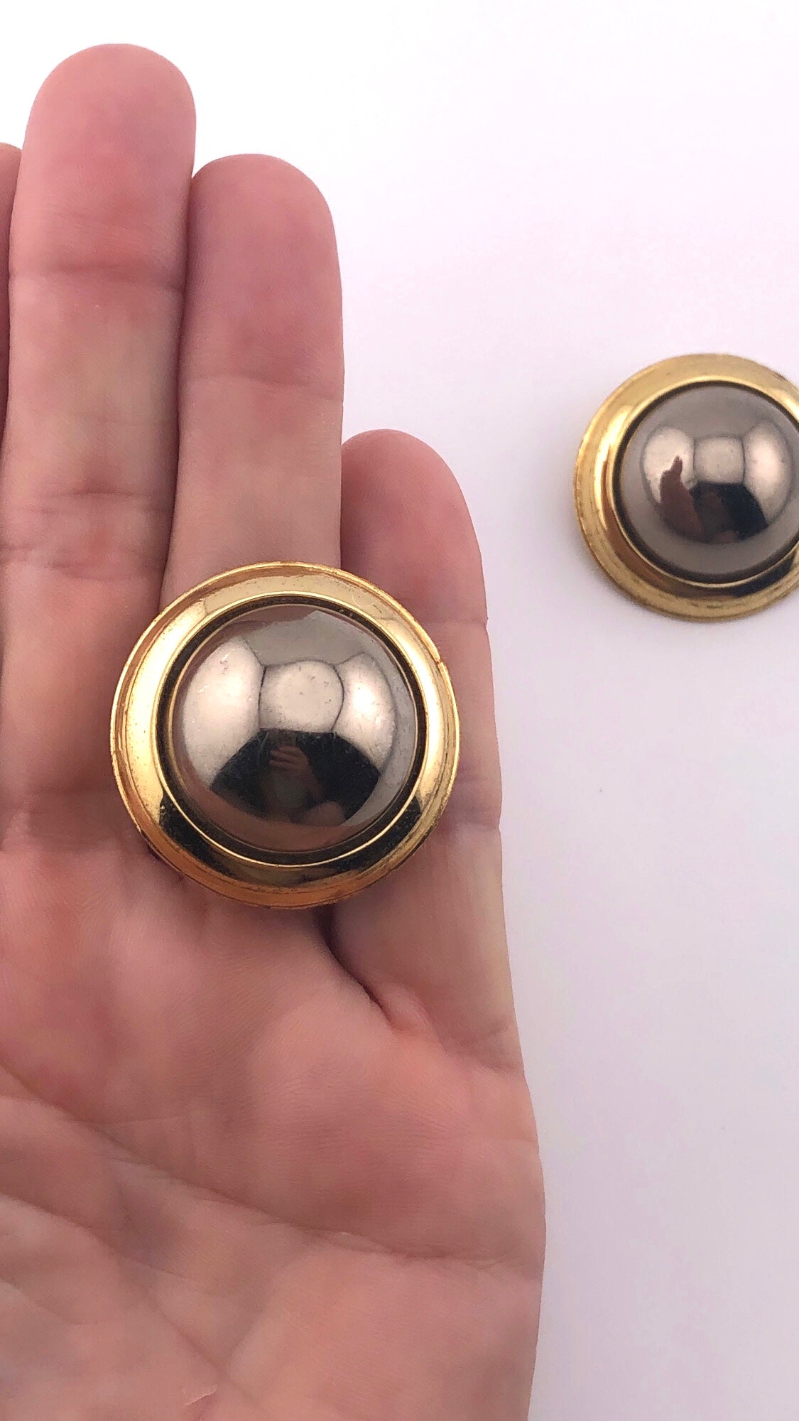 Vintage LANVIN Paris earrings buttons