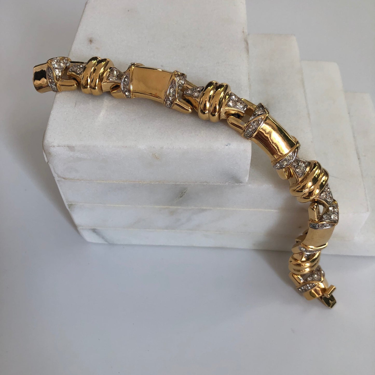 Vintage Nina Ricci bracelet gold plated chunky links