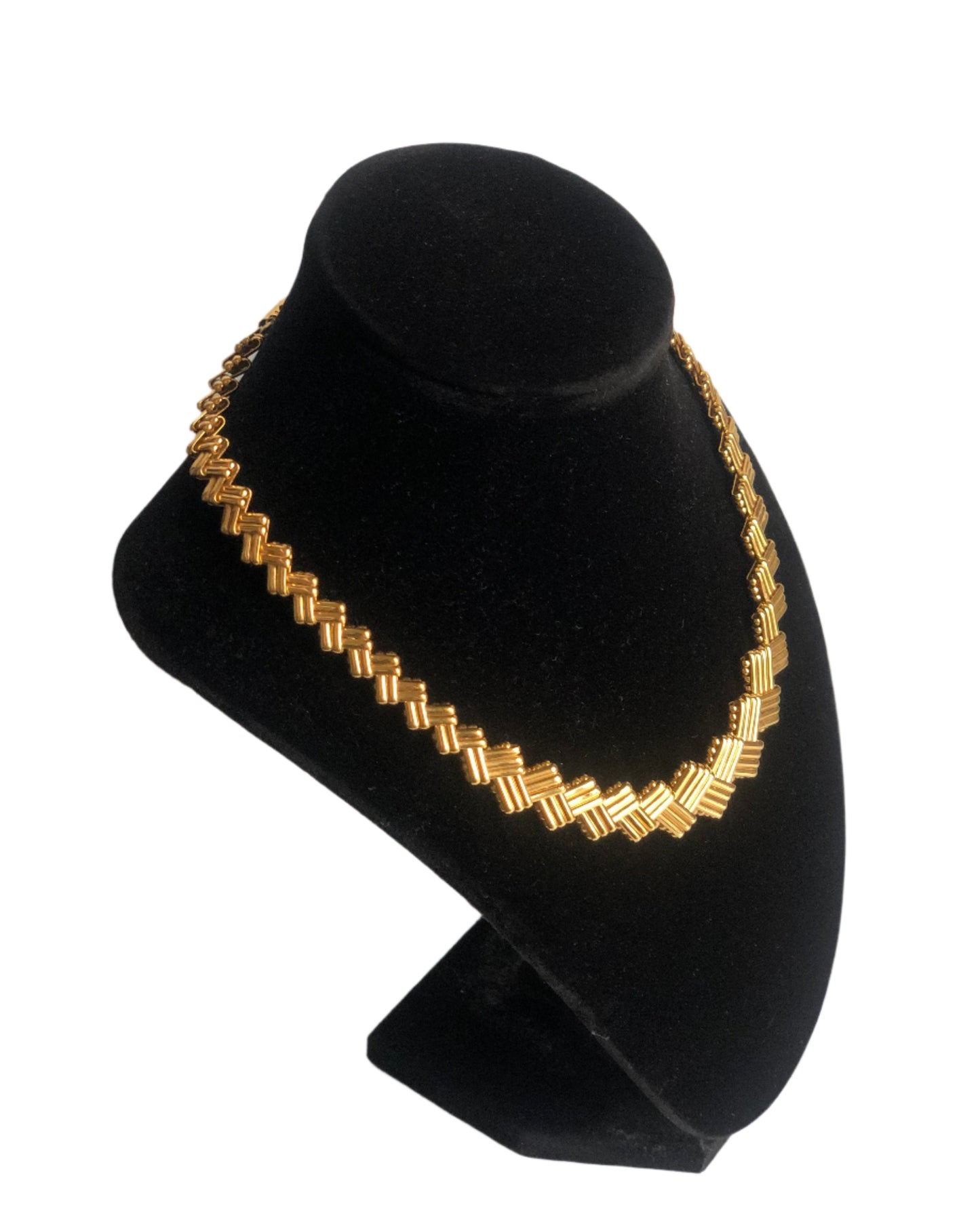 Vintage Napier necklace weaved links gold tone