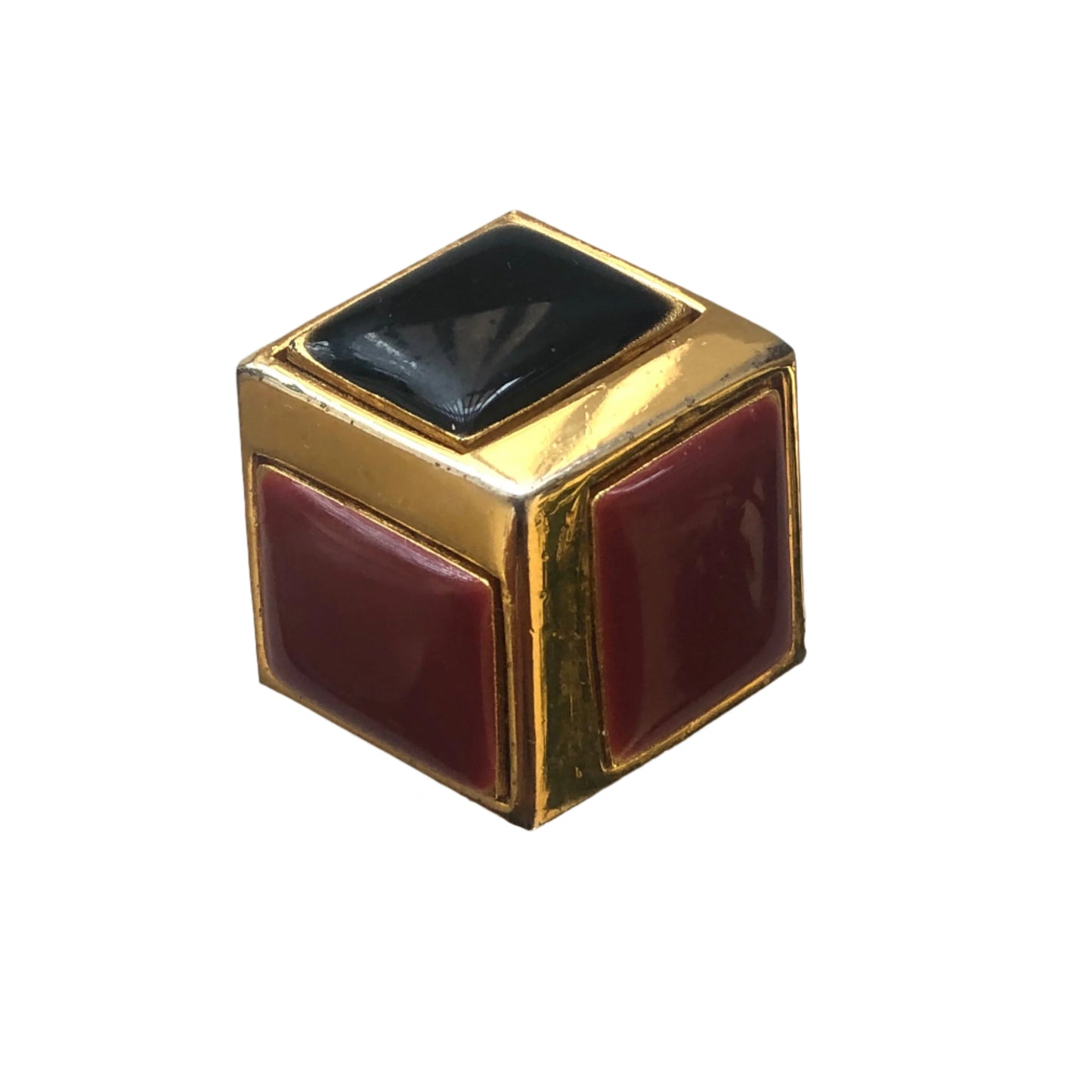 Vintage GIVENCHY pin brooch cube enamel 1980