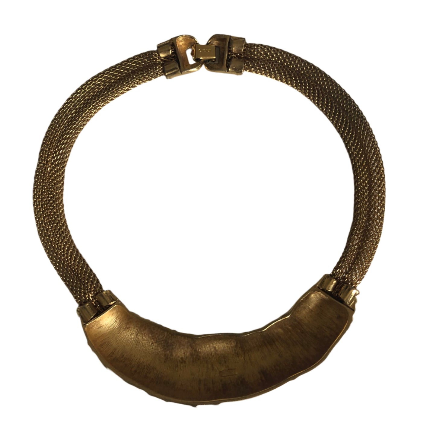 Vintage MONET necklace collar enamel metal mesh