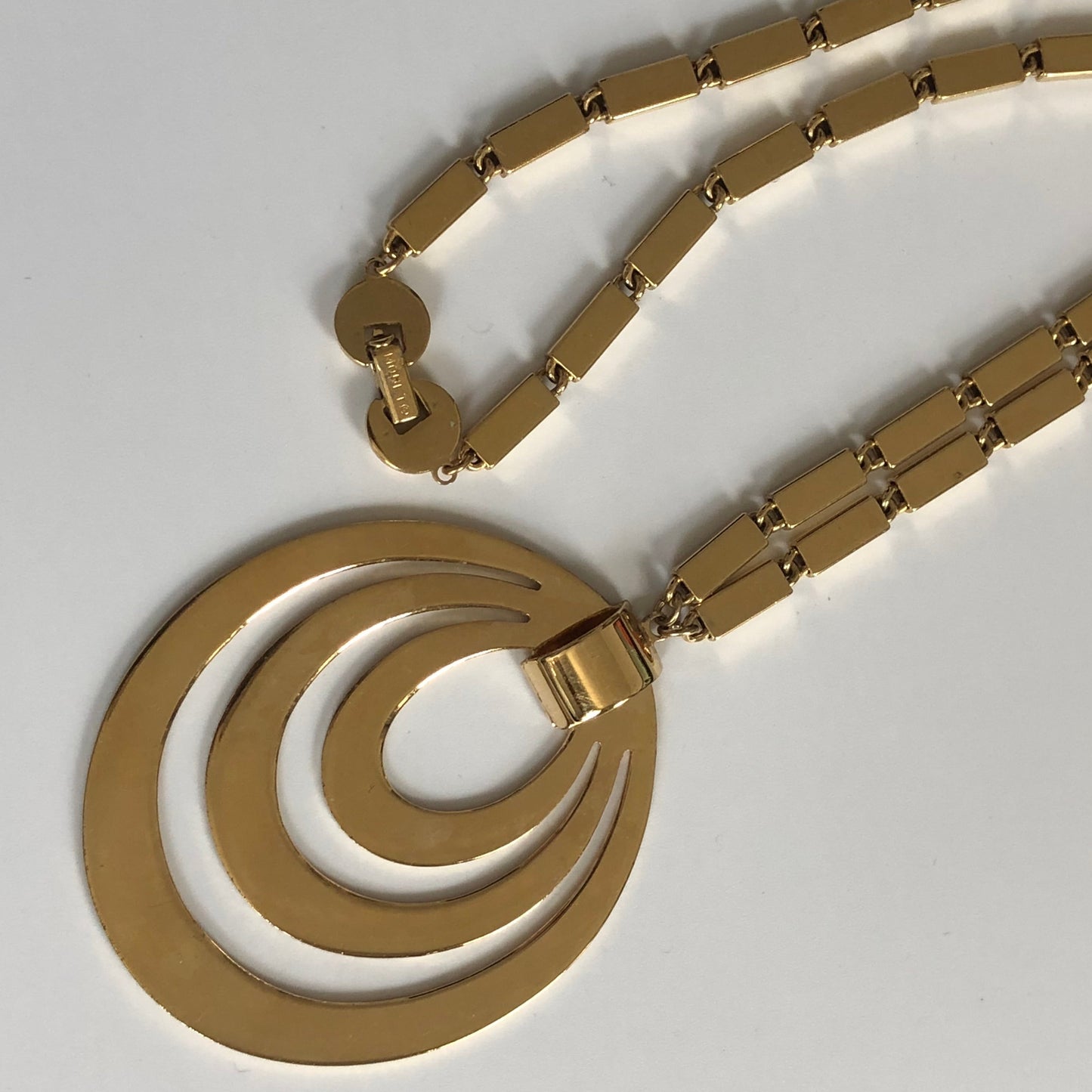 vintage Monet necklace pendant geometric link chain
