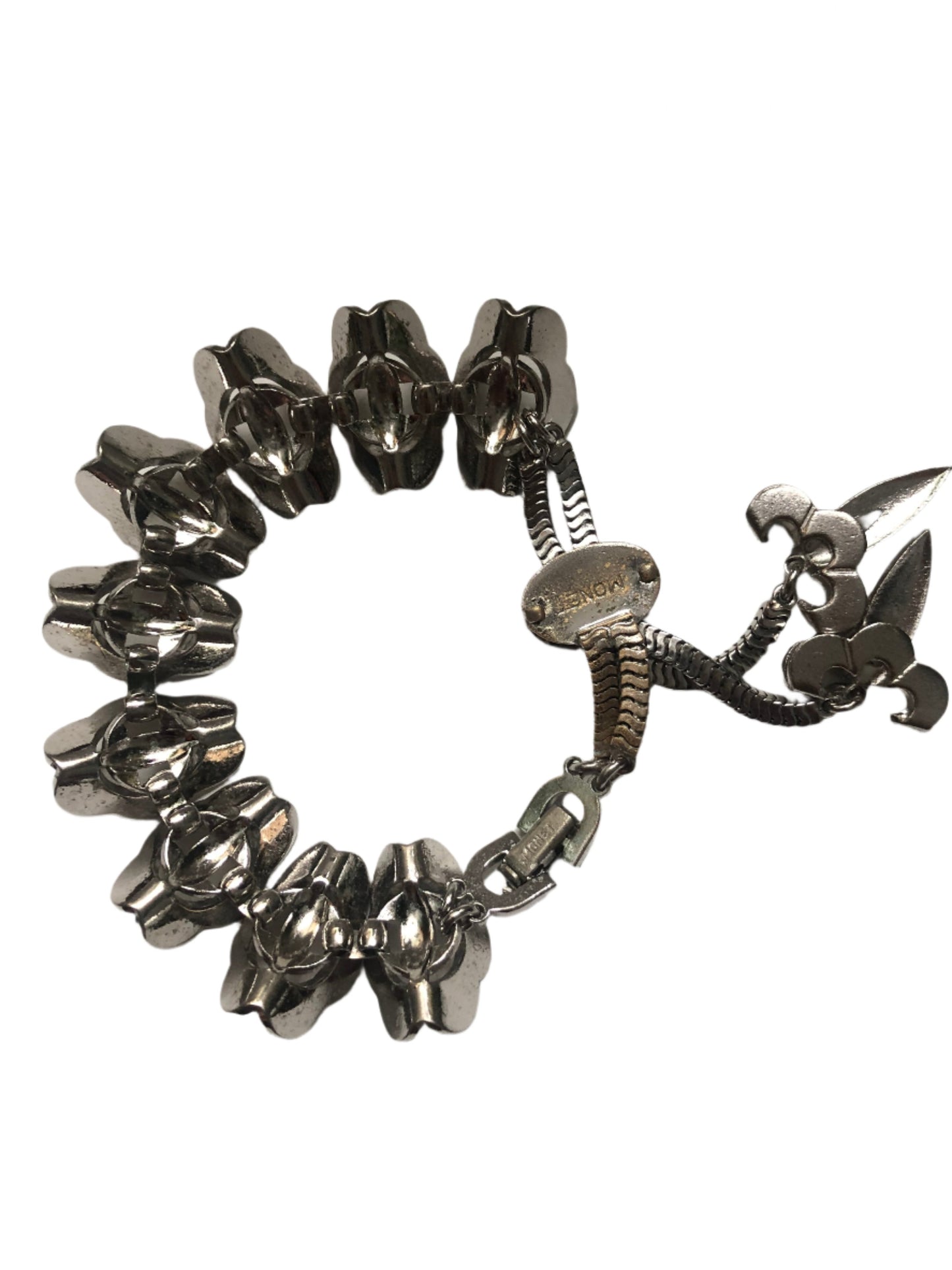 Vintage MONET bracelet silver tone slide