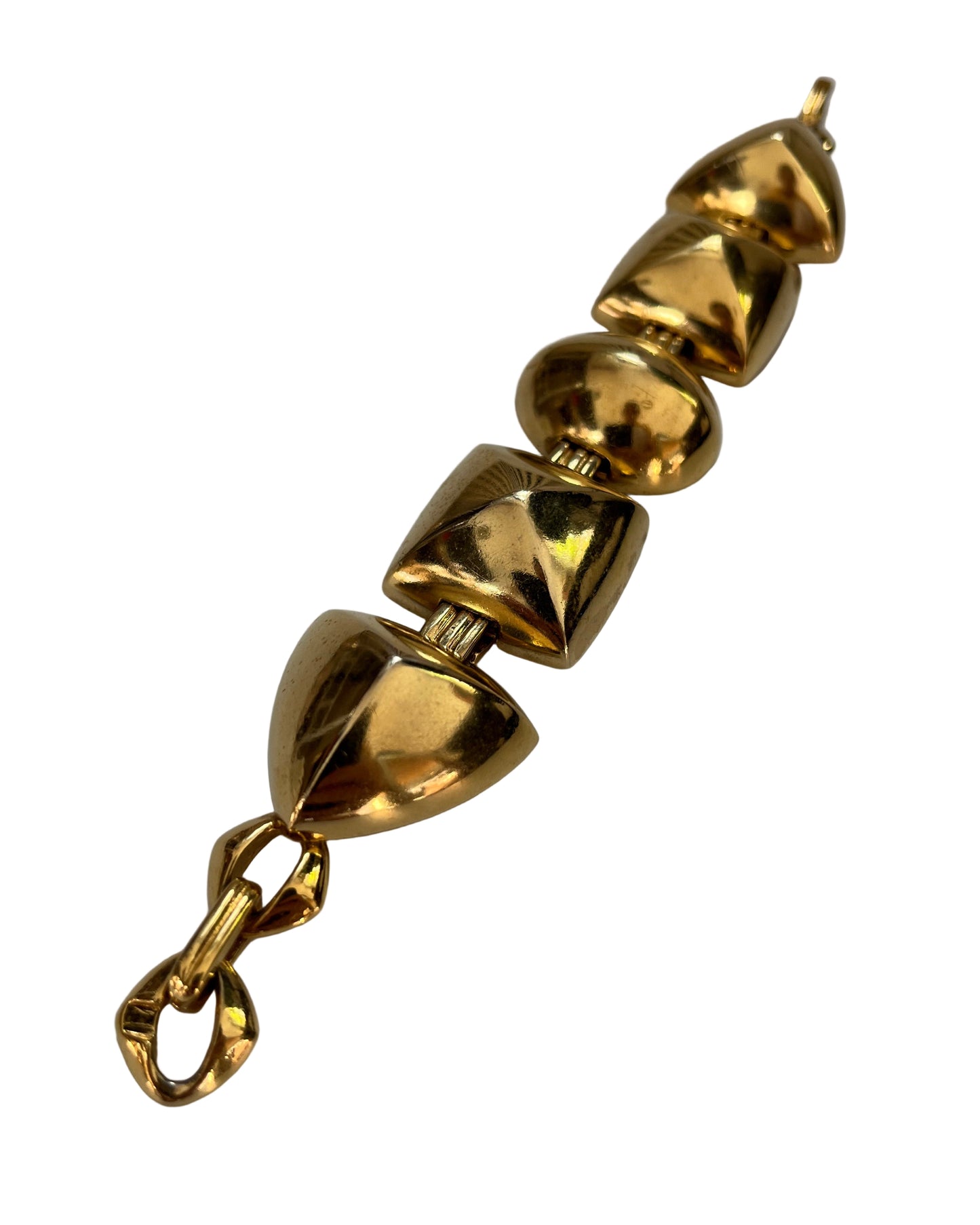 Vintage YSL bracelet chunky domed links gold plated