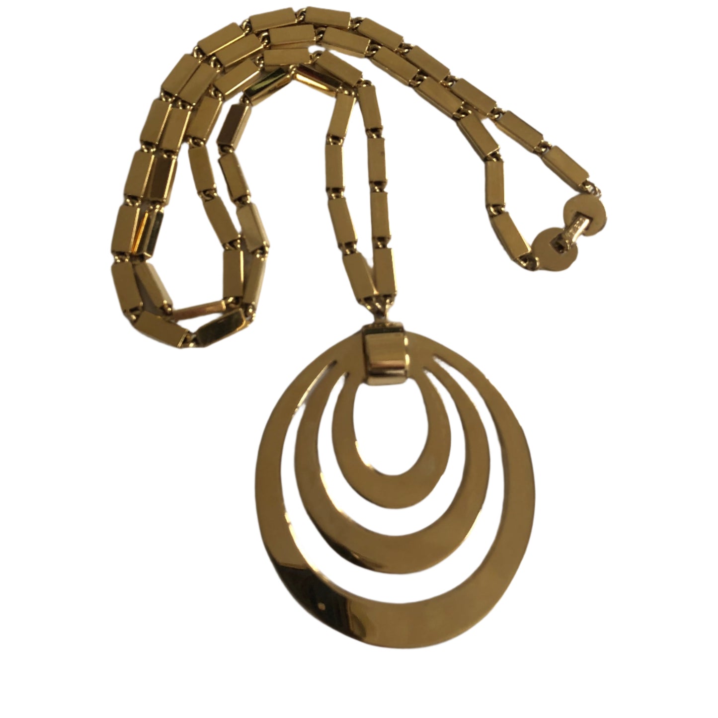 vintage Monet necklace pendant geometric link chain