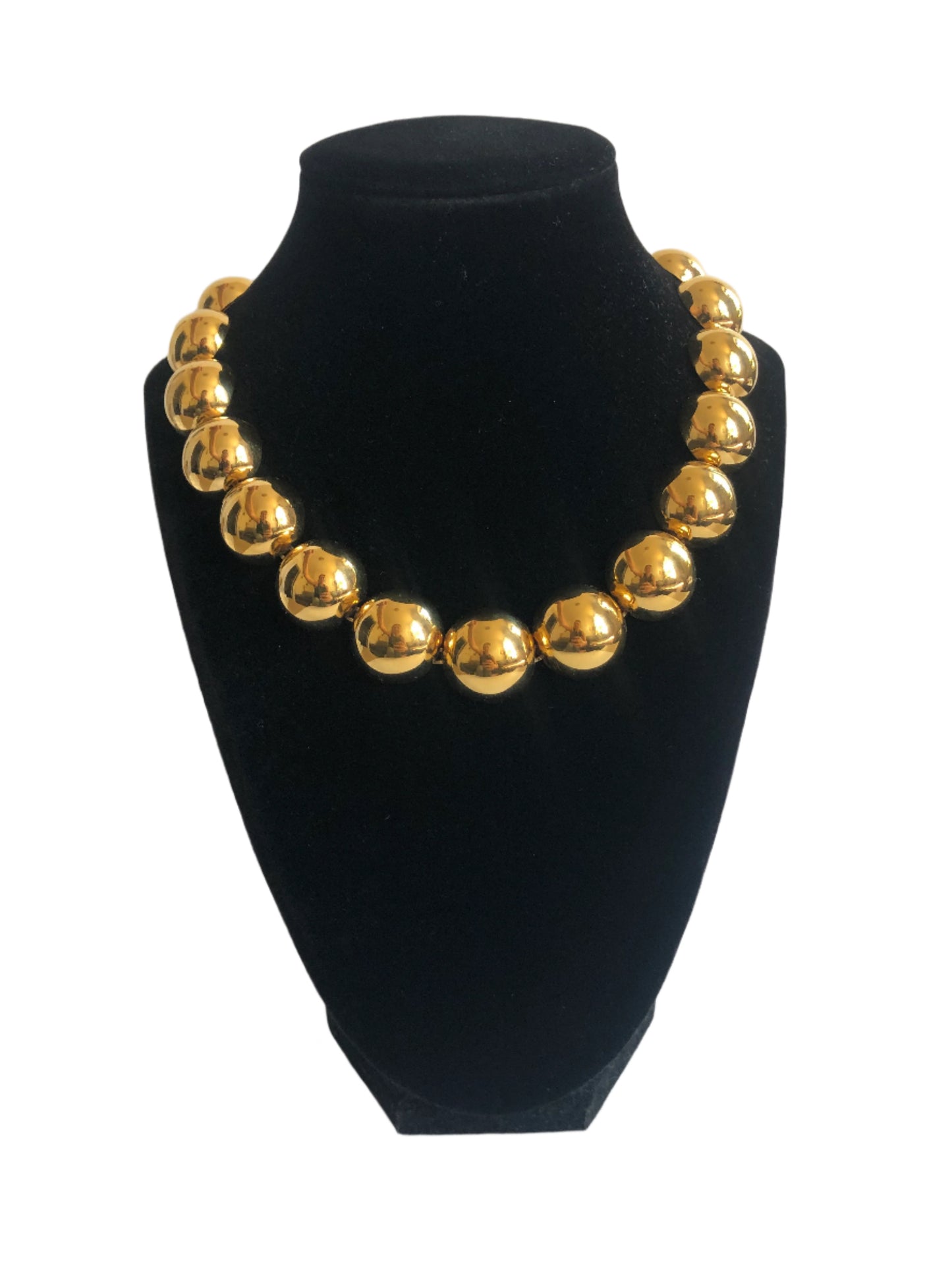 Vintage necklace Monet gold plated half ball links