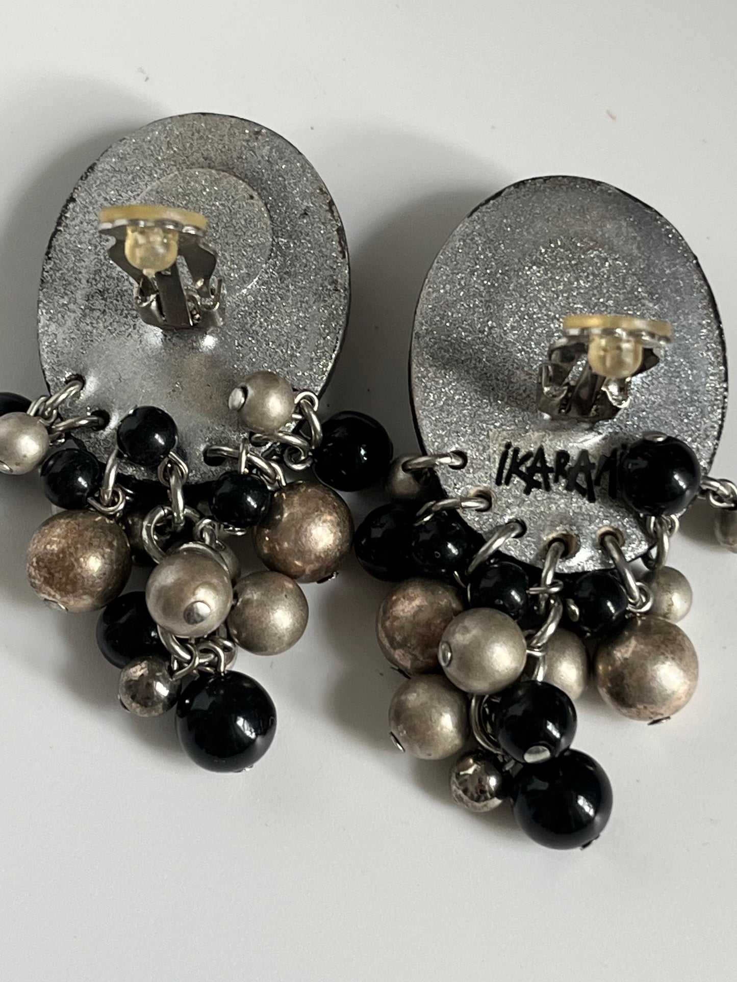 Vintage earrings Ikarami designer mix material