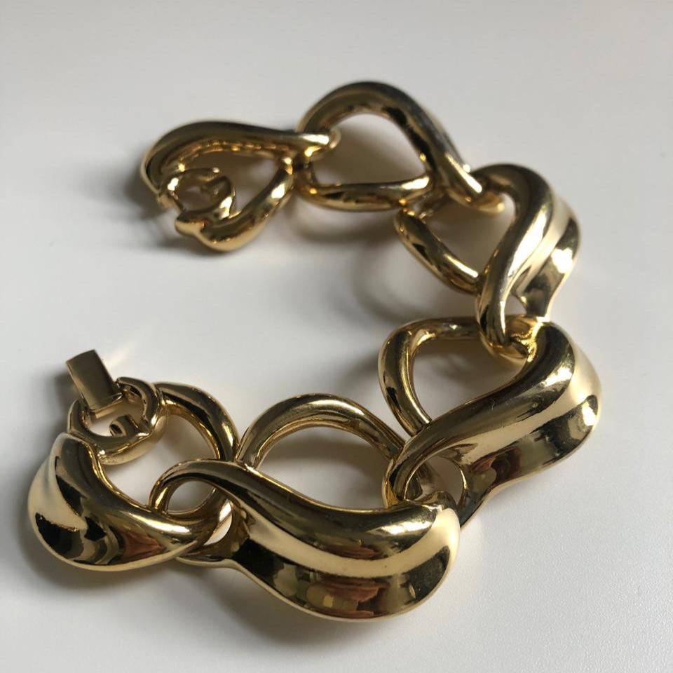 GIVENCHY bracelet wide link swirl heart