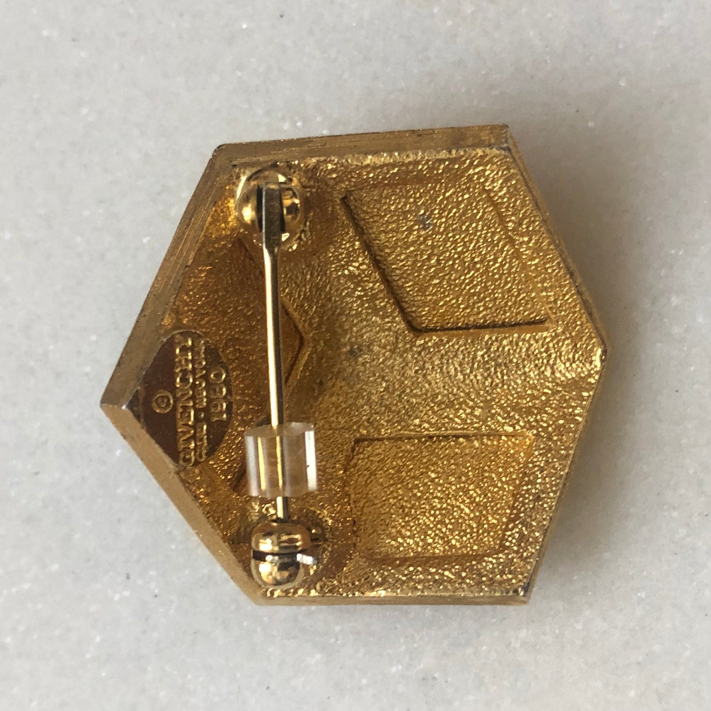 Vintage GIVENCHY pin brooch cube enamel 1980