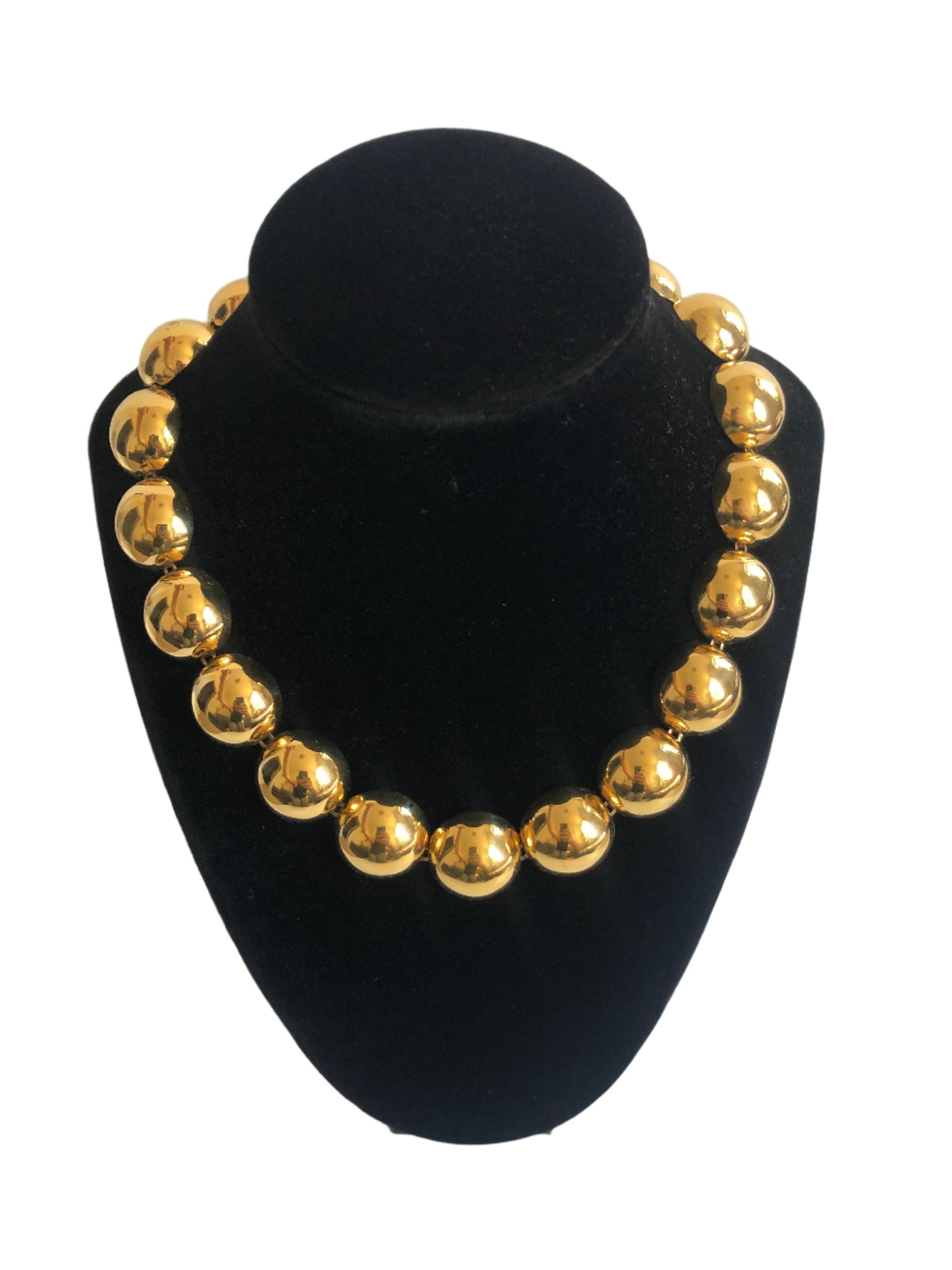 Vintage necklace Monet gold plated half ball links
