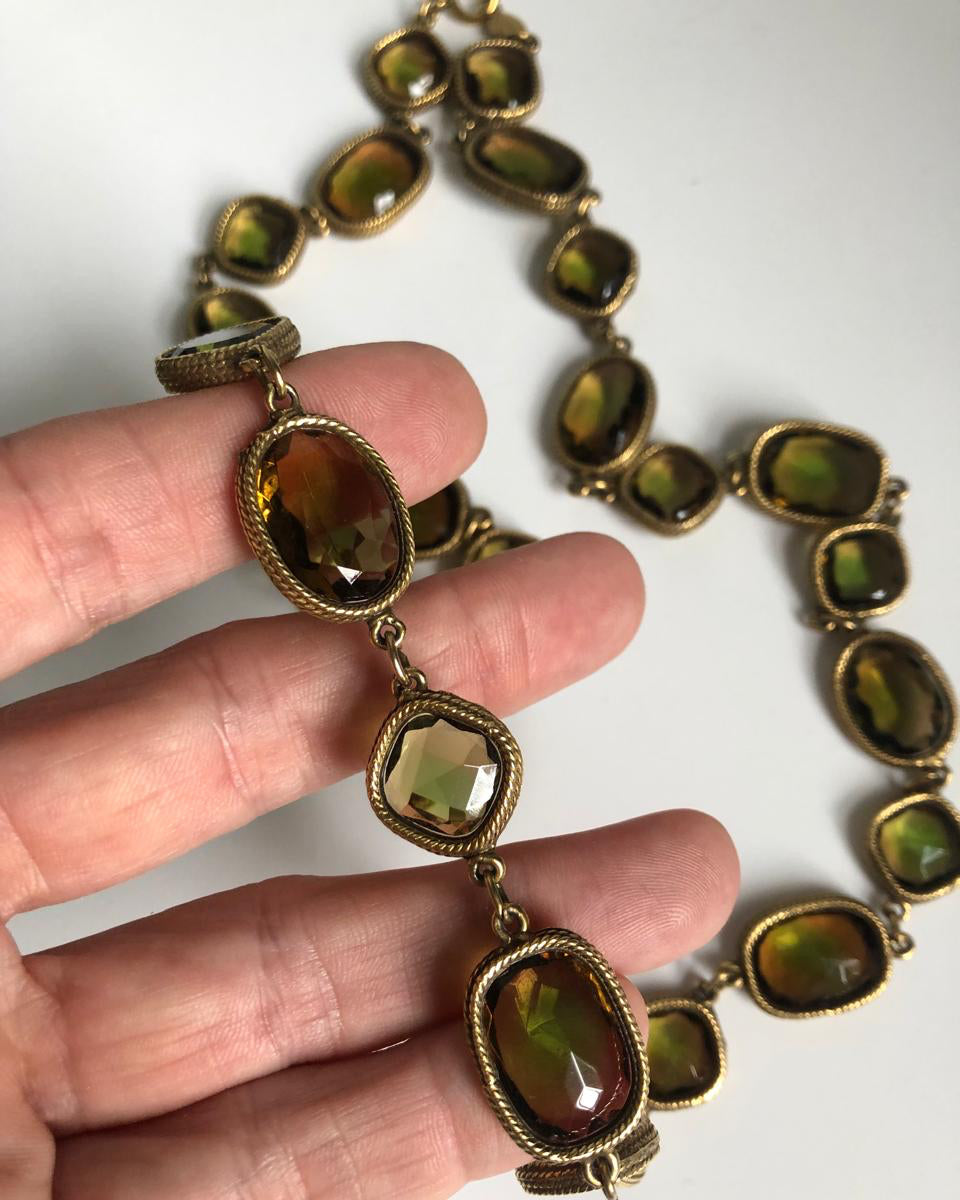 Accessocraft necklace cut crystal open back