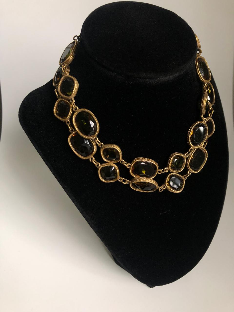 Accessocraft necklace cut crystal open back