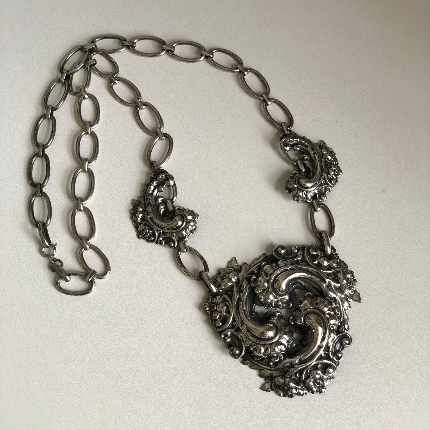 Vintage Napier necklace large pendant book piece renaissance