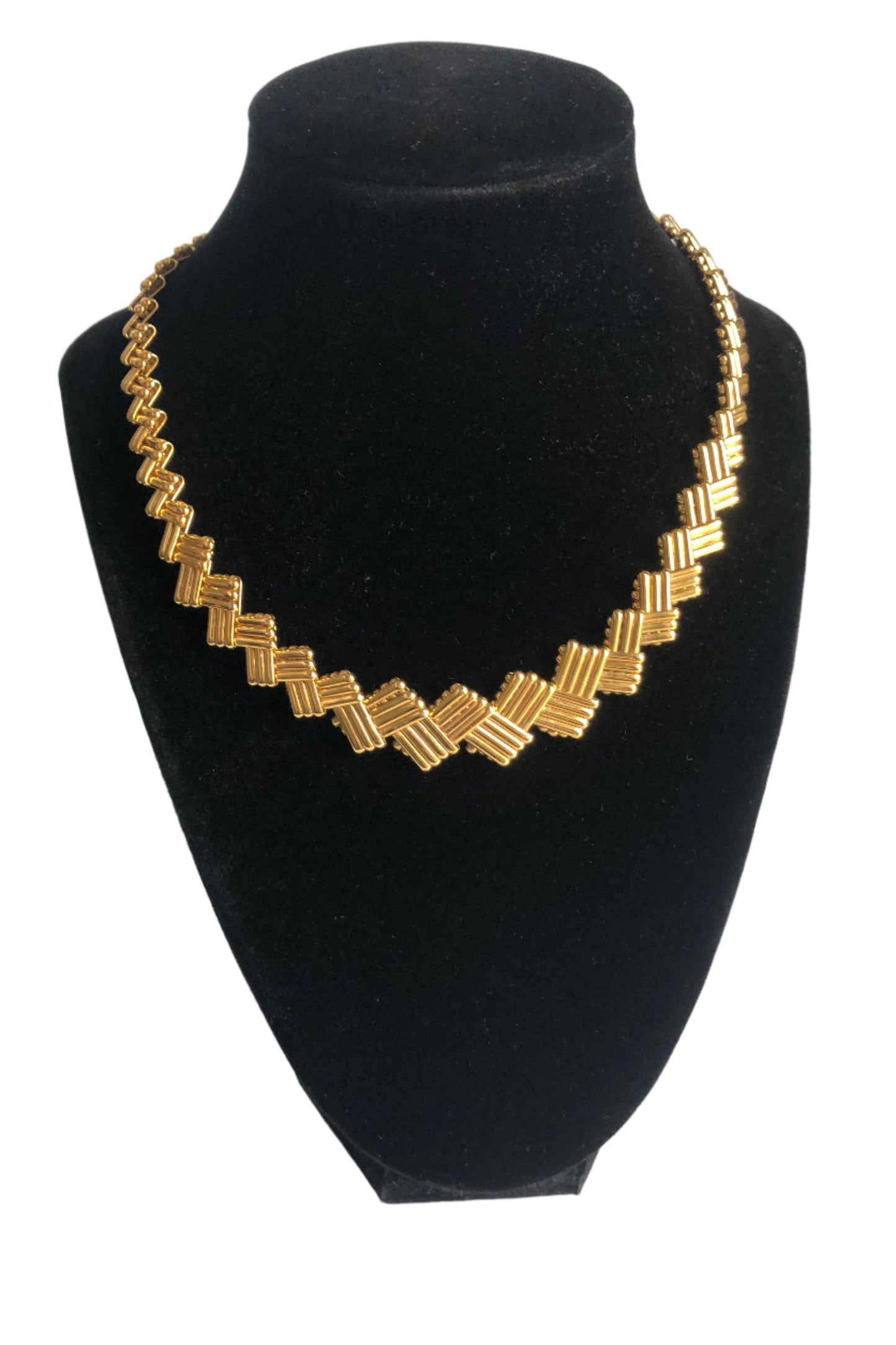 Vintage Napier necklace weaved links gold tone