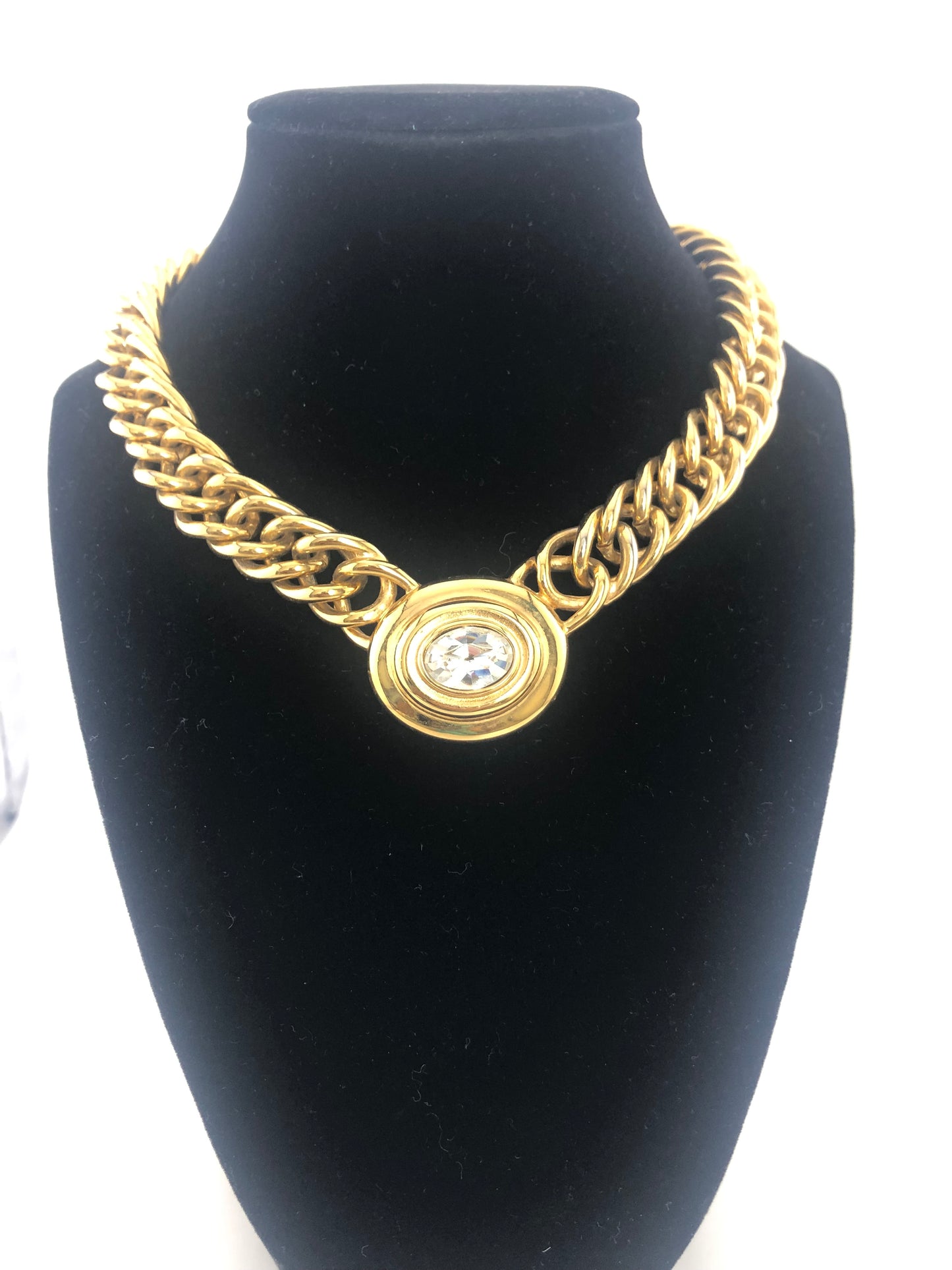 Vintage GIVENCHY necklace chain large crystal