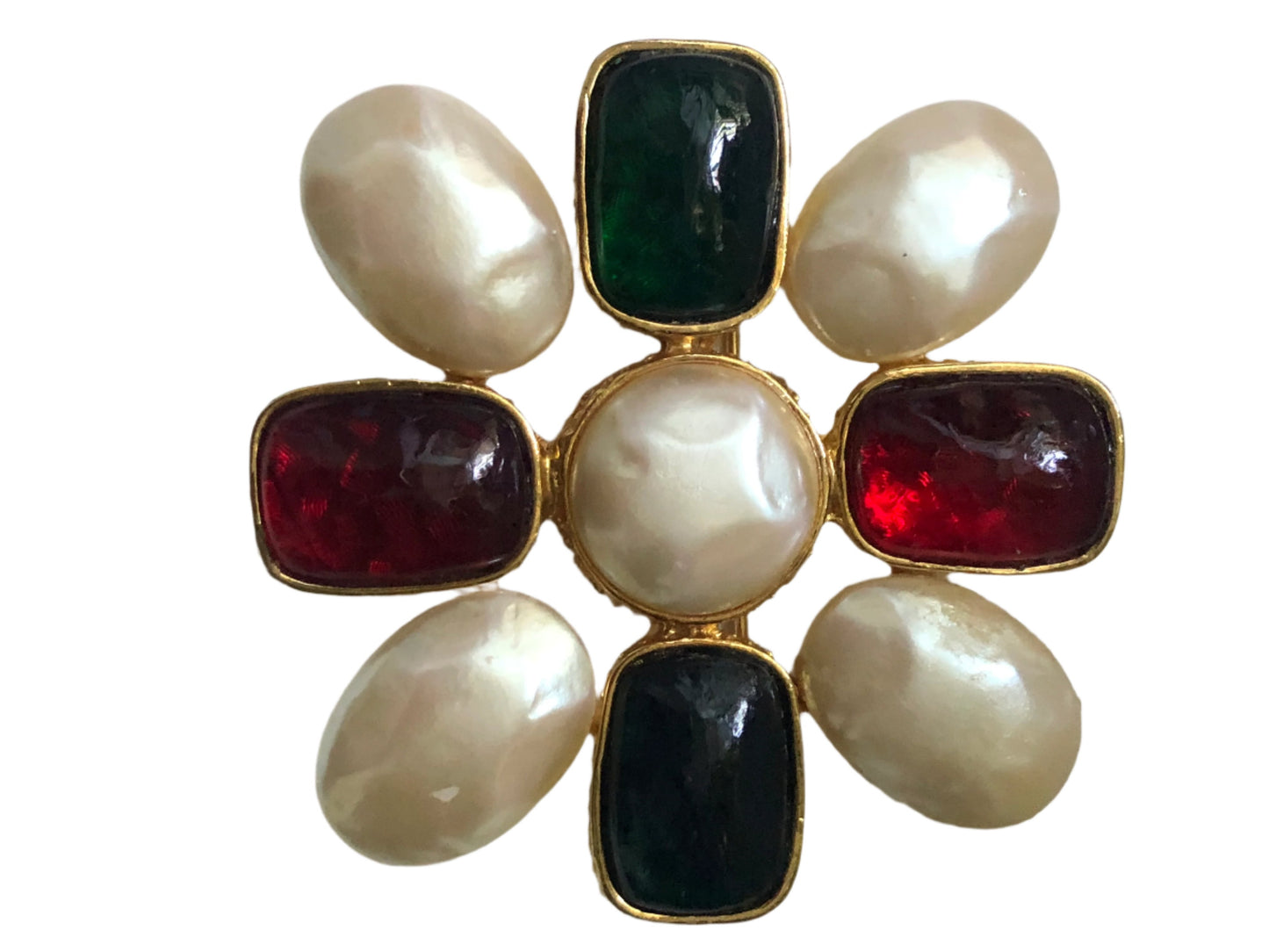 Vintage Les Bernard for Vogue brooch large gripoix pearl