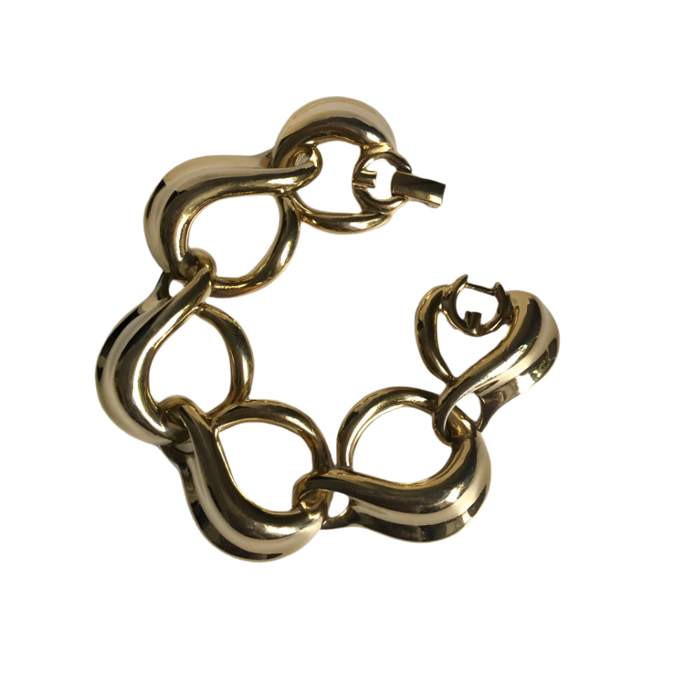 GIVENCHY bracelet wide link swirl heart