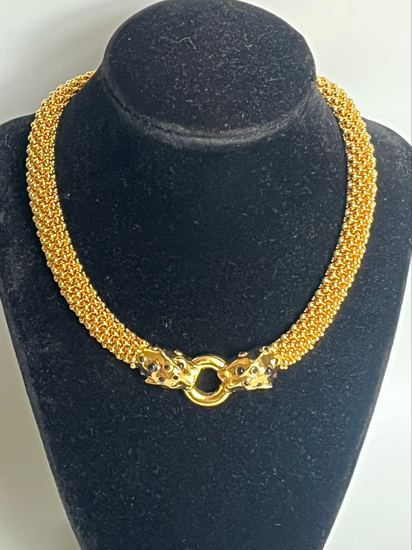 Vintage CINER necklace panther heads