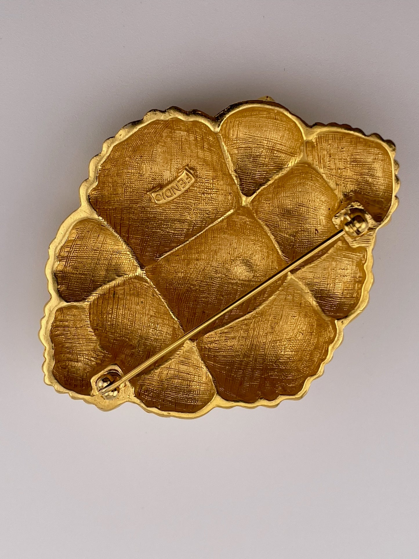 Vintage FENDI Brooch Basket Weave