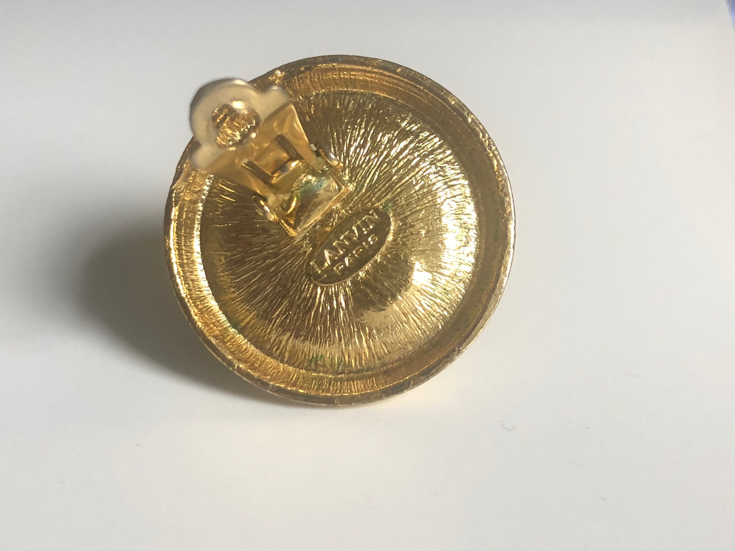Vintage LANVIN Paris earrings buttons