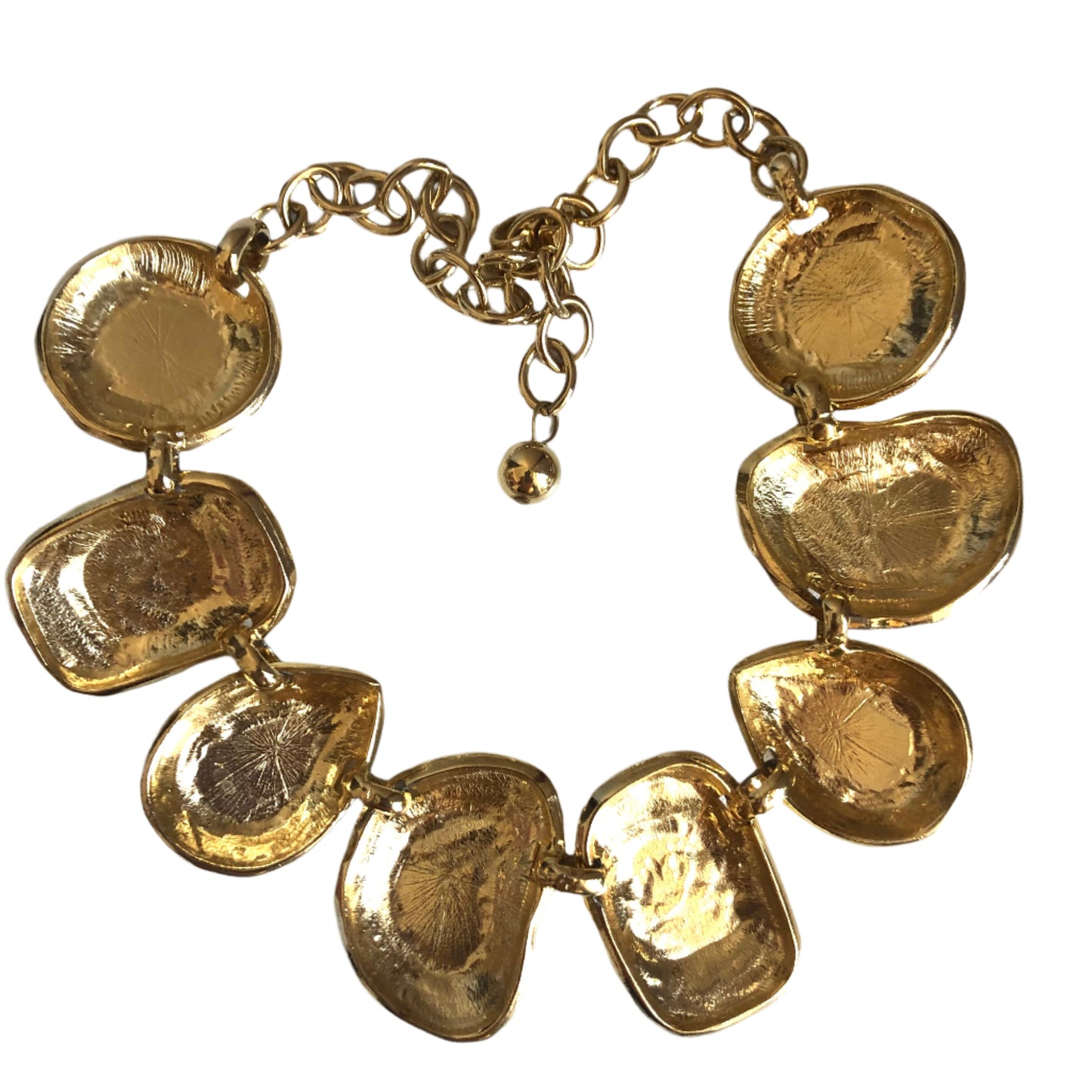 Vintage Les Bernard necklace chunky links resin cabochon