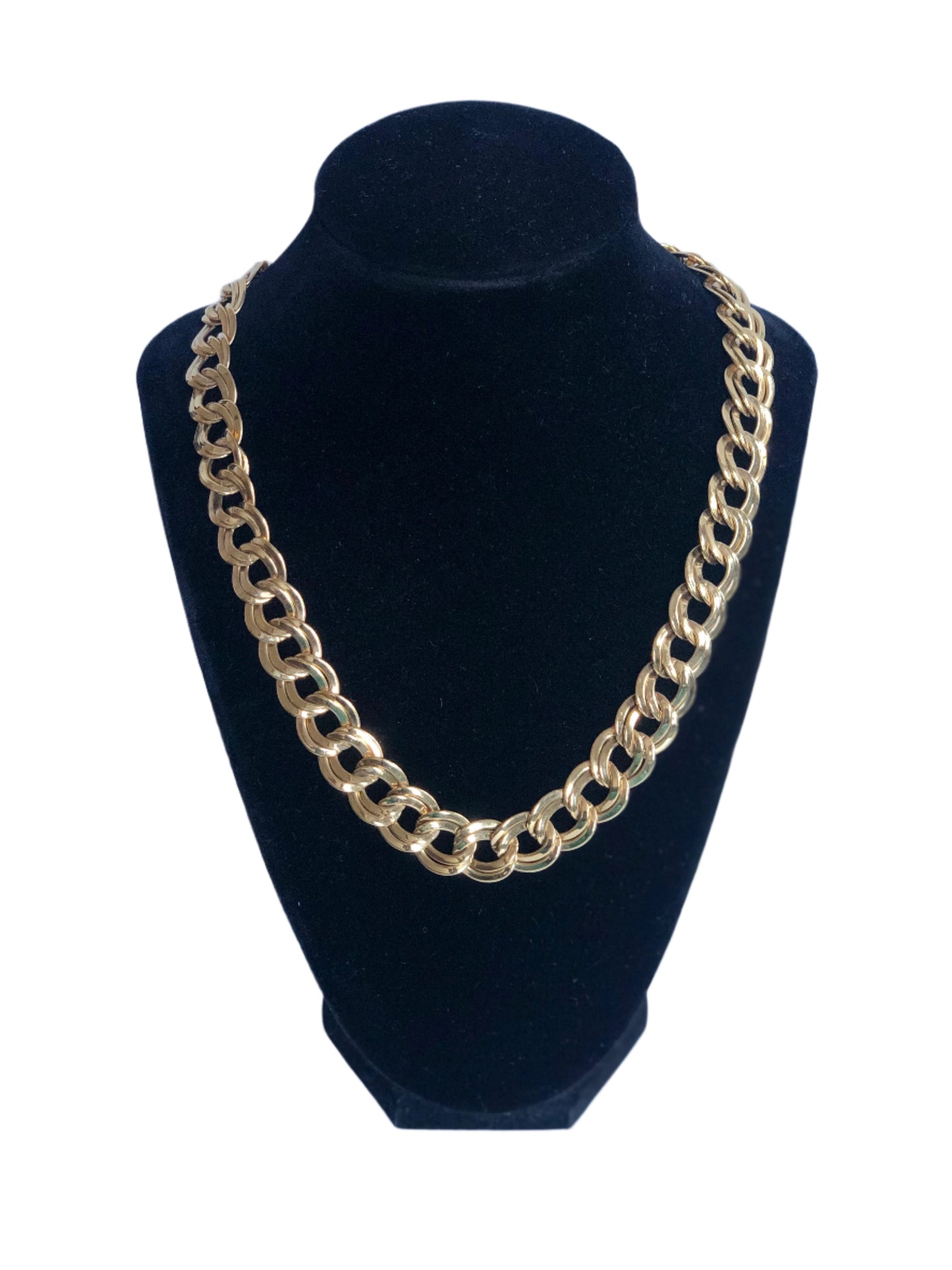Vintage Monet necklace double chain gold tone