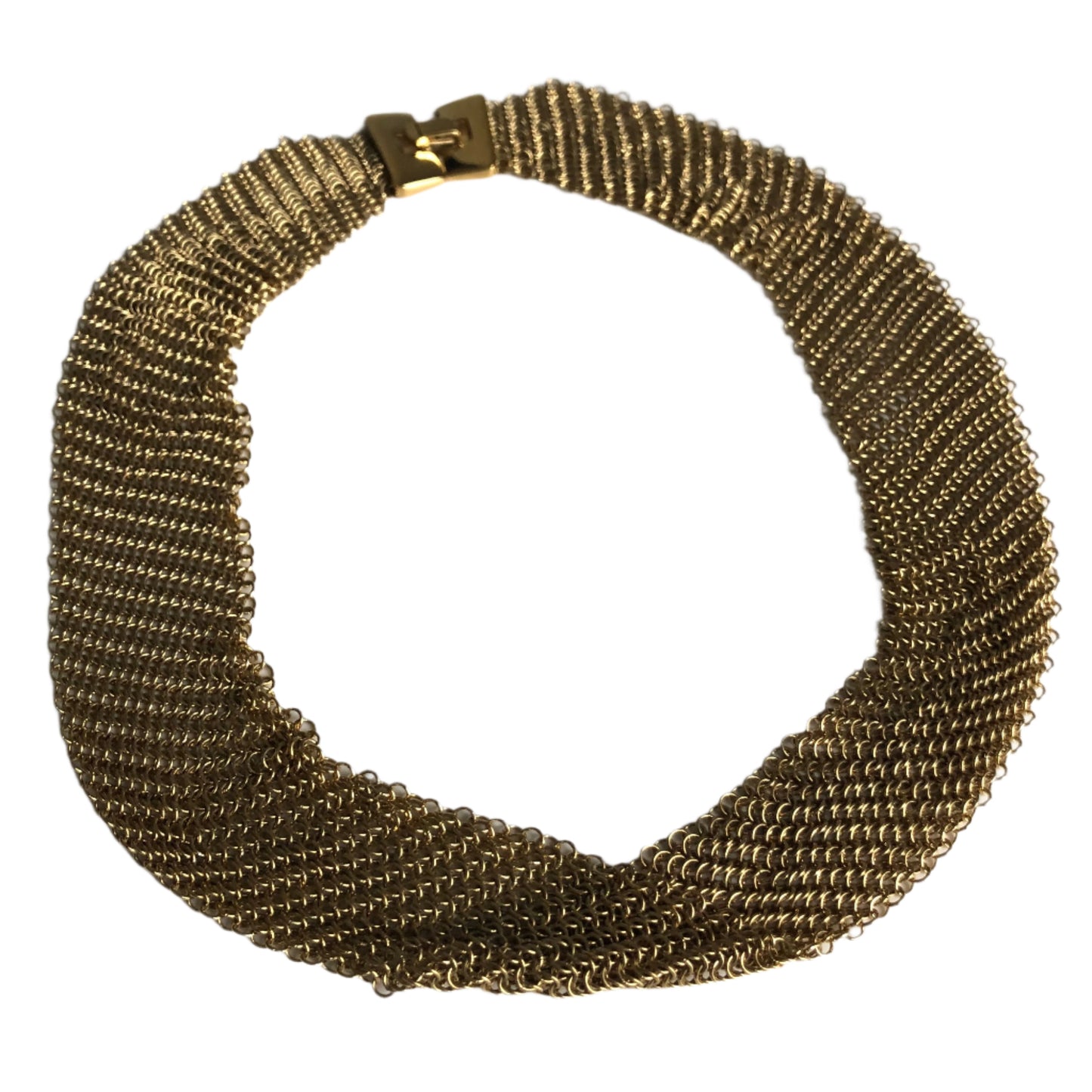 Vintage Trifari necklace metal mesh gold tone