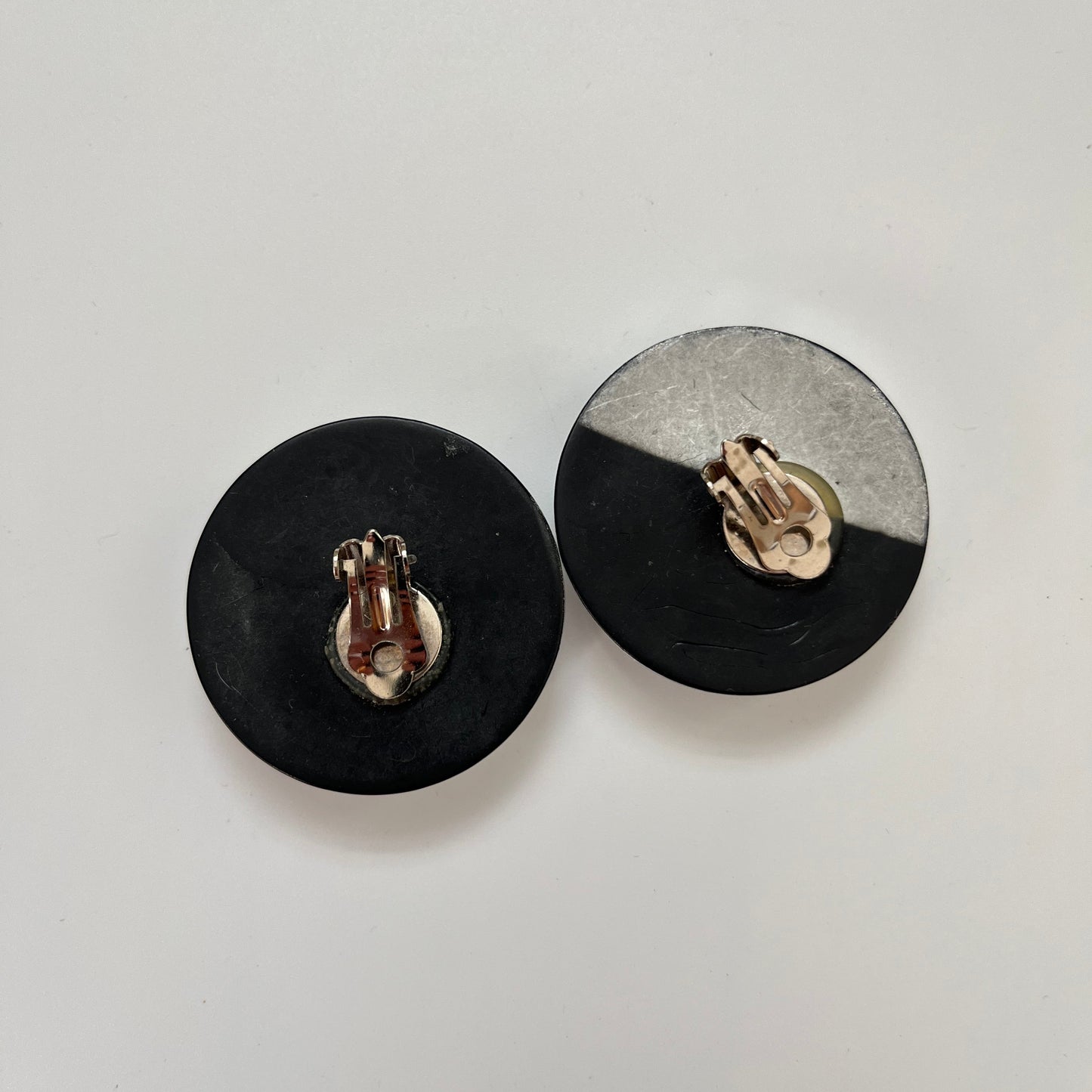 Vintage earrings clip on large plastic 1980s disco style