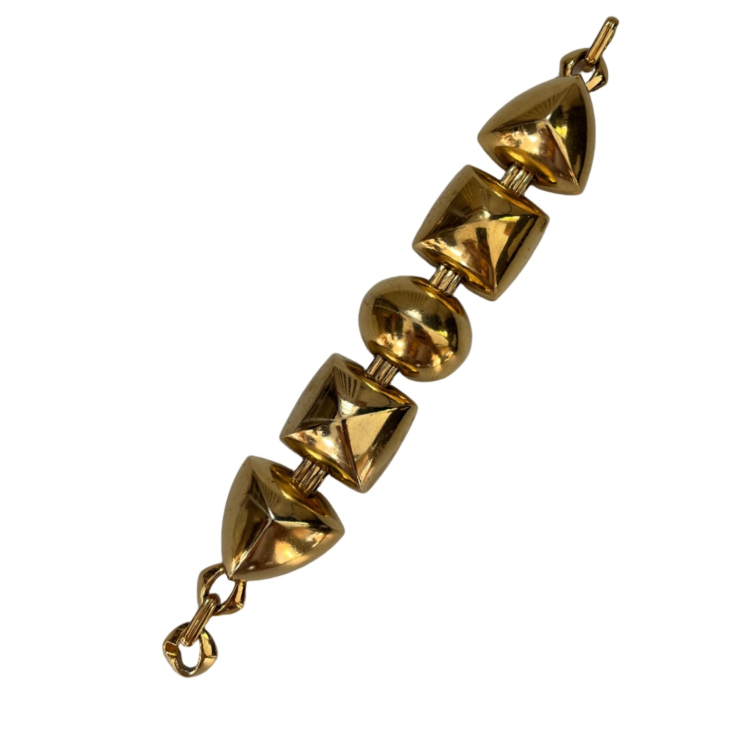 Vintage YSL bracelet chunky domed links gold plated
