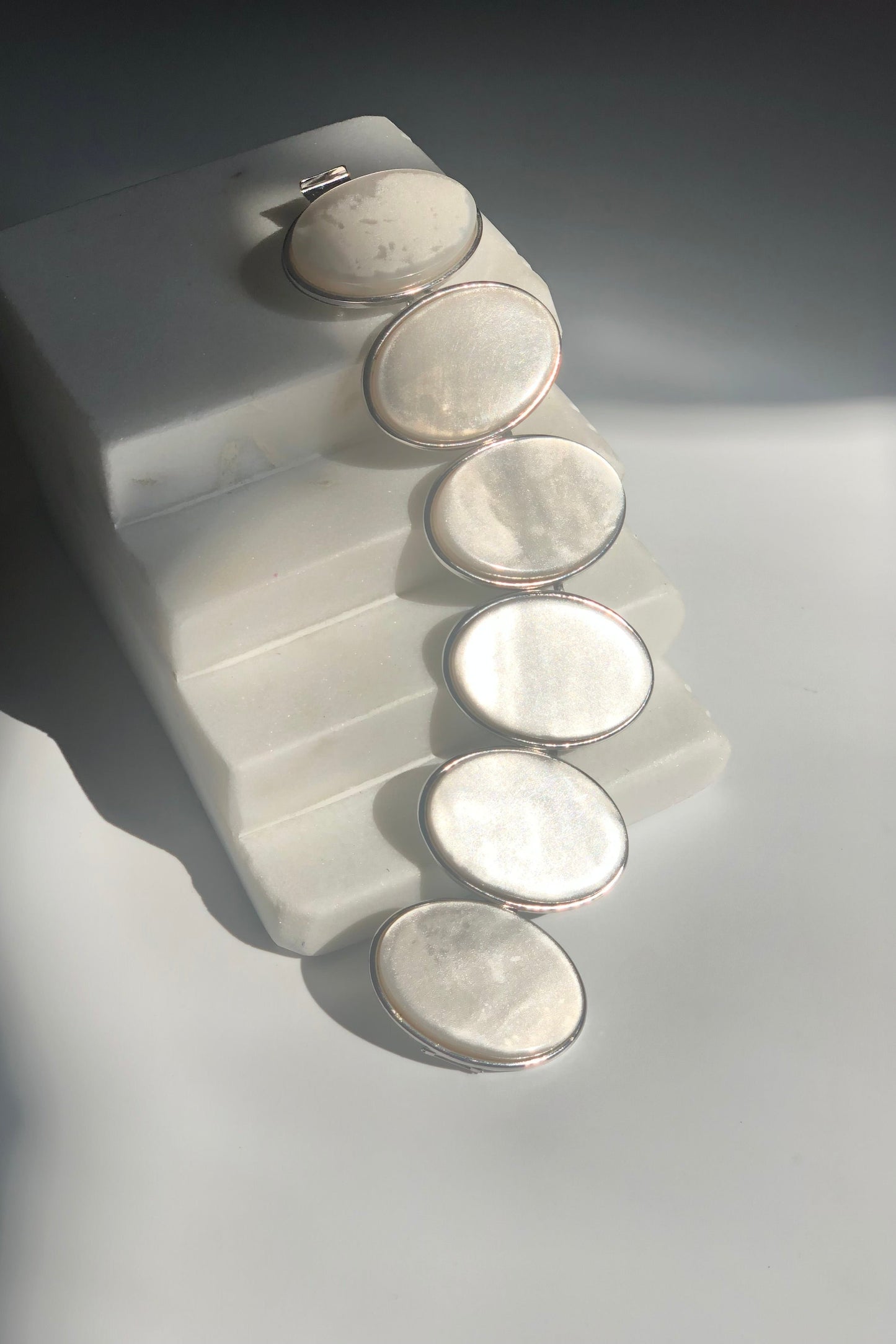 Vintage YSL Bracelet mother of pearl lucite
