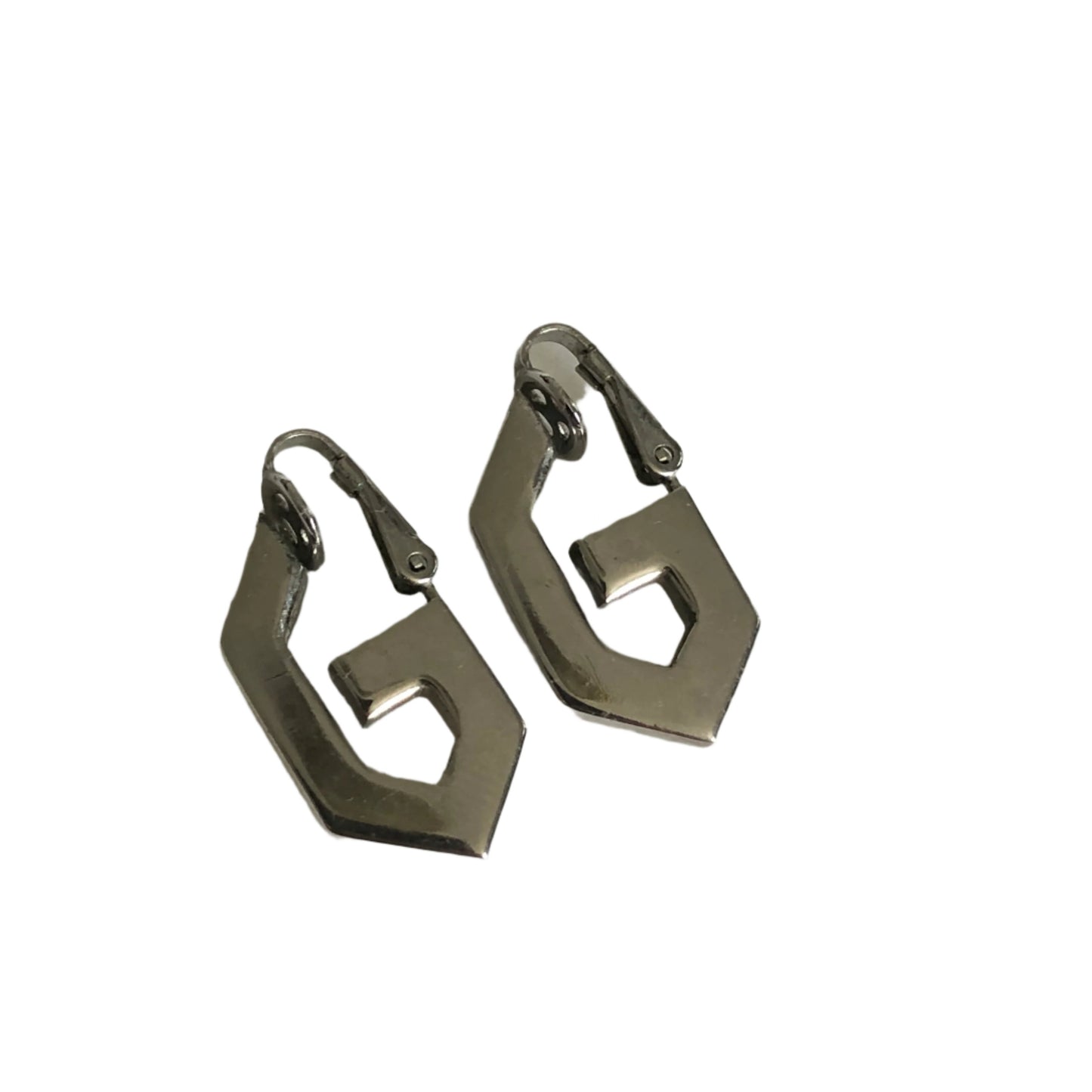 Vintage GIVENCHY earrings clip on logo silver tone