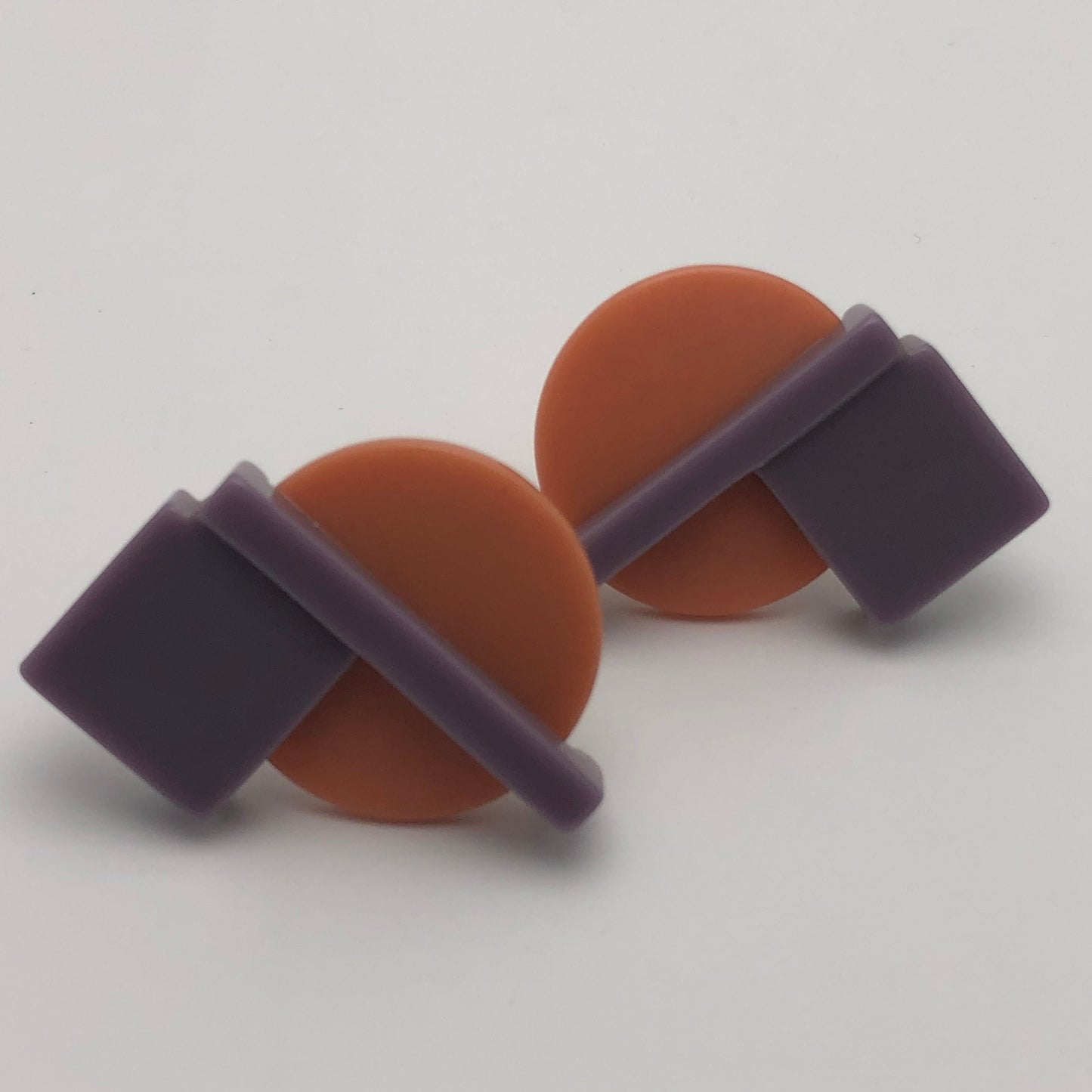 Vintage MONET earrings clip on colorful plastic