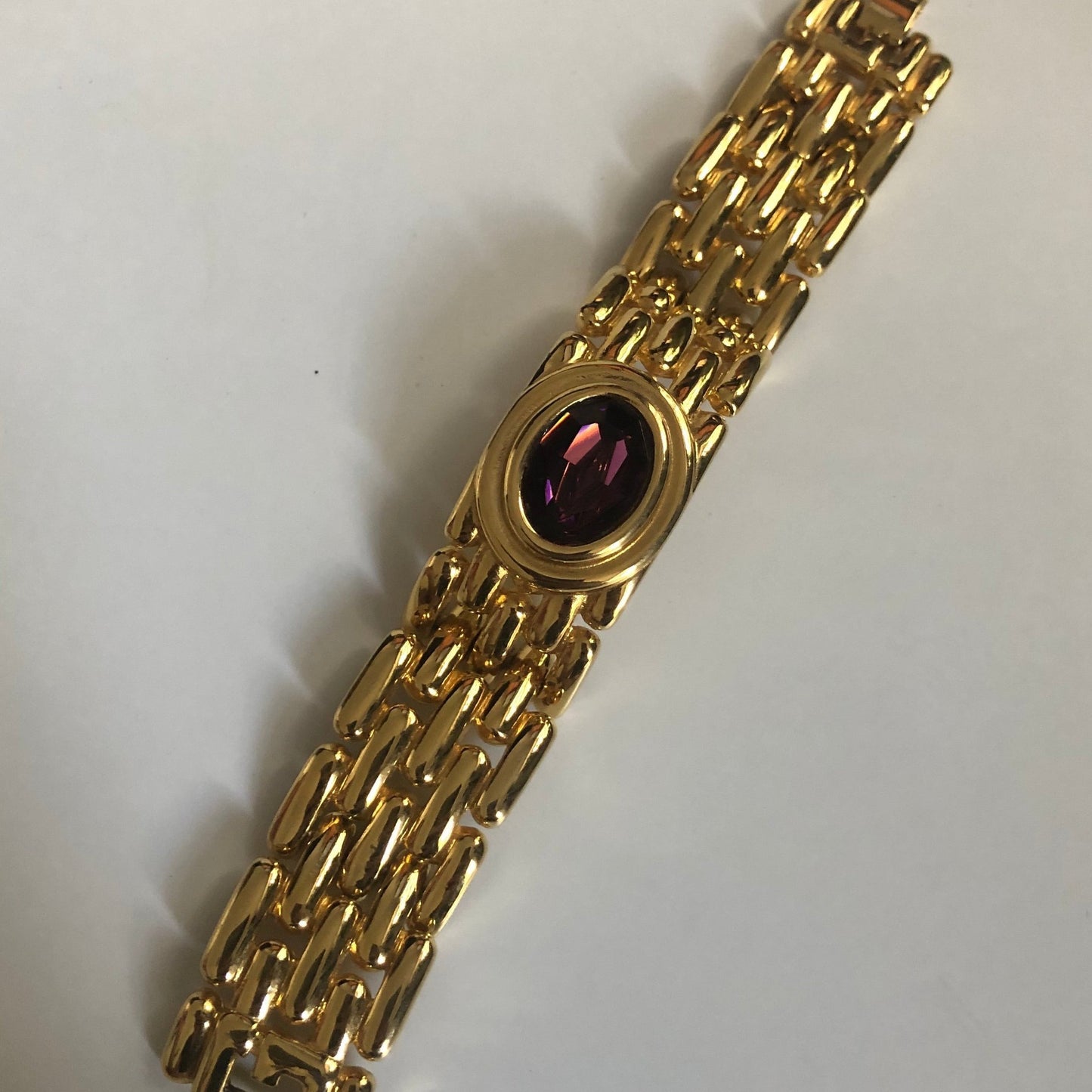 Vintage GIVENCHY bracelet purple rhinestone
