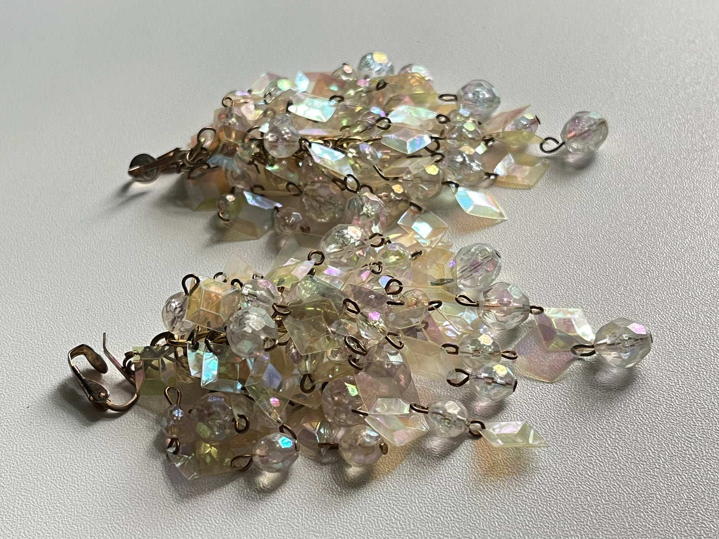 Vintage earrings lucite dangle waterfall