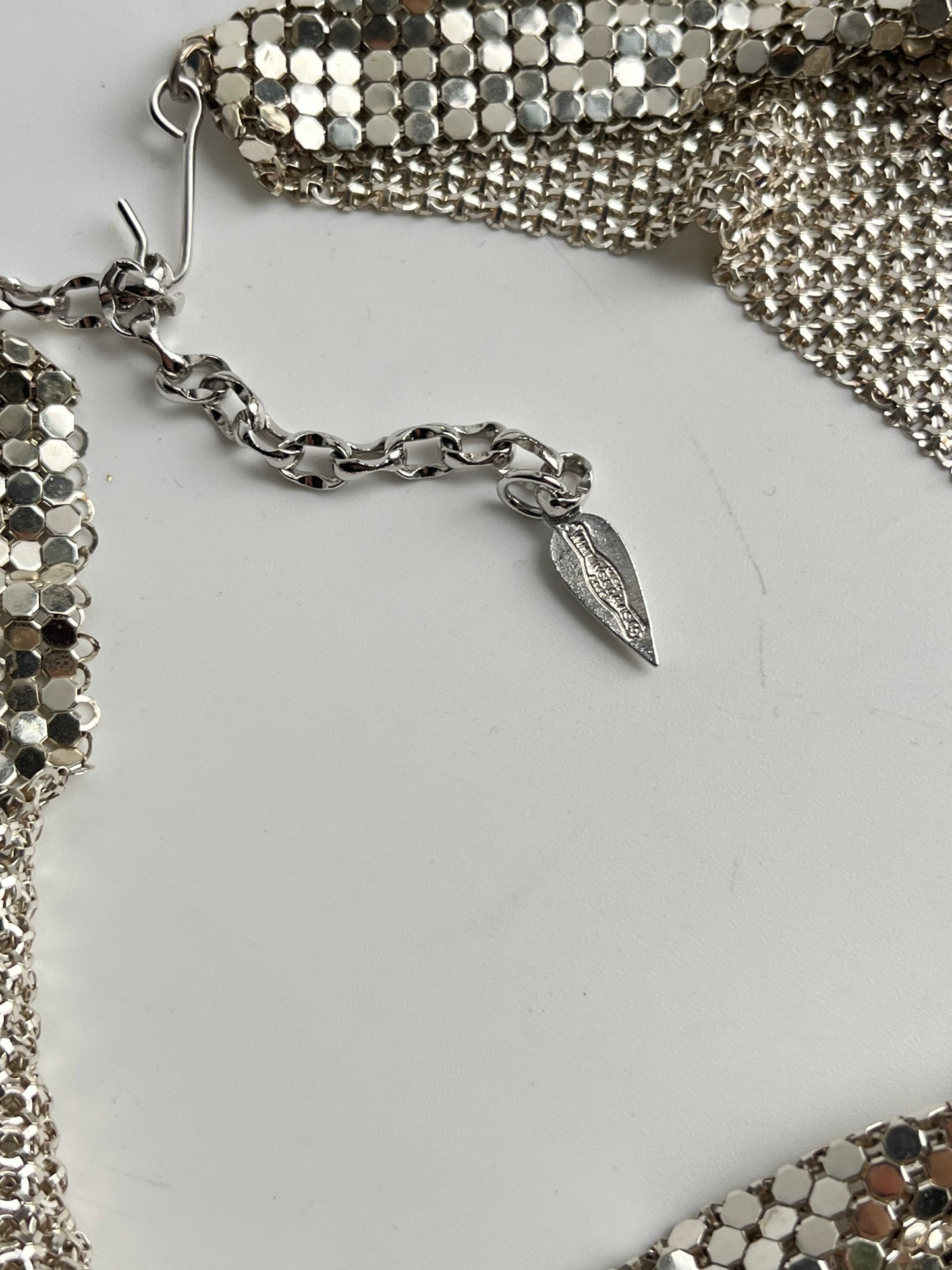 Whiting&Davis necklace metal mesh 1960's