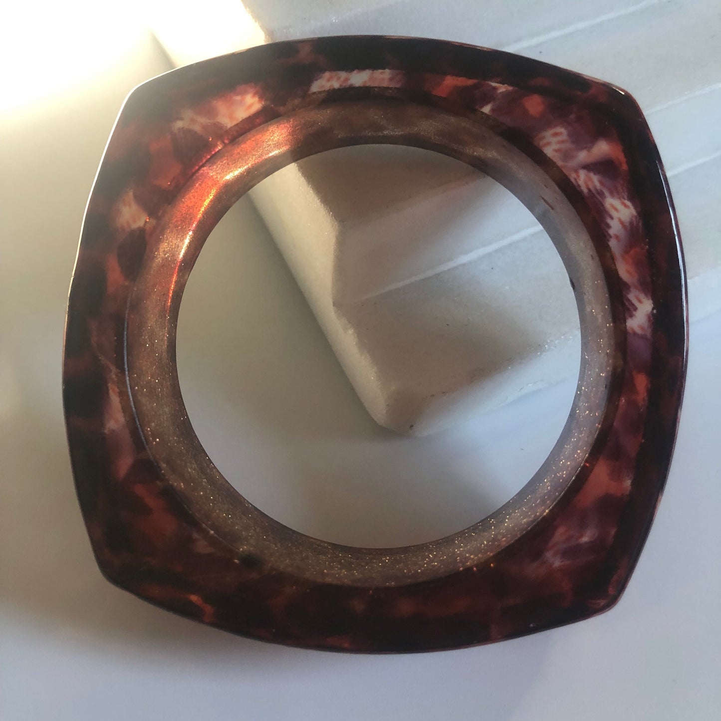 Vintage bracelet lucite chunky animal print