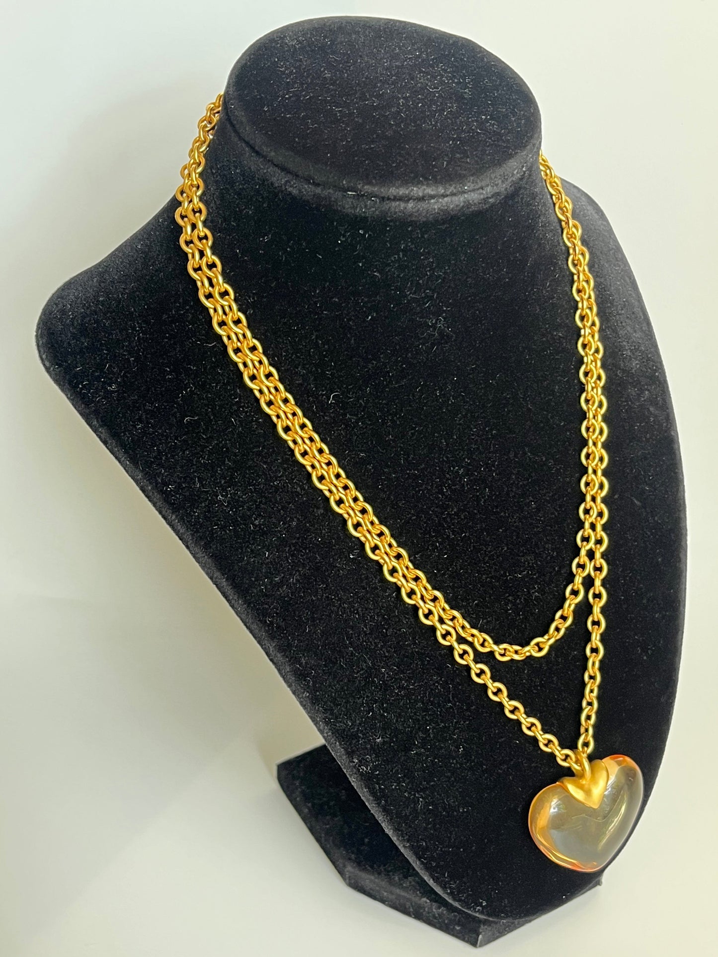 Vintage Monet necklace lucite heart 1980’s