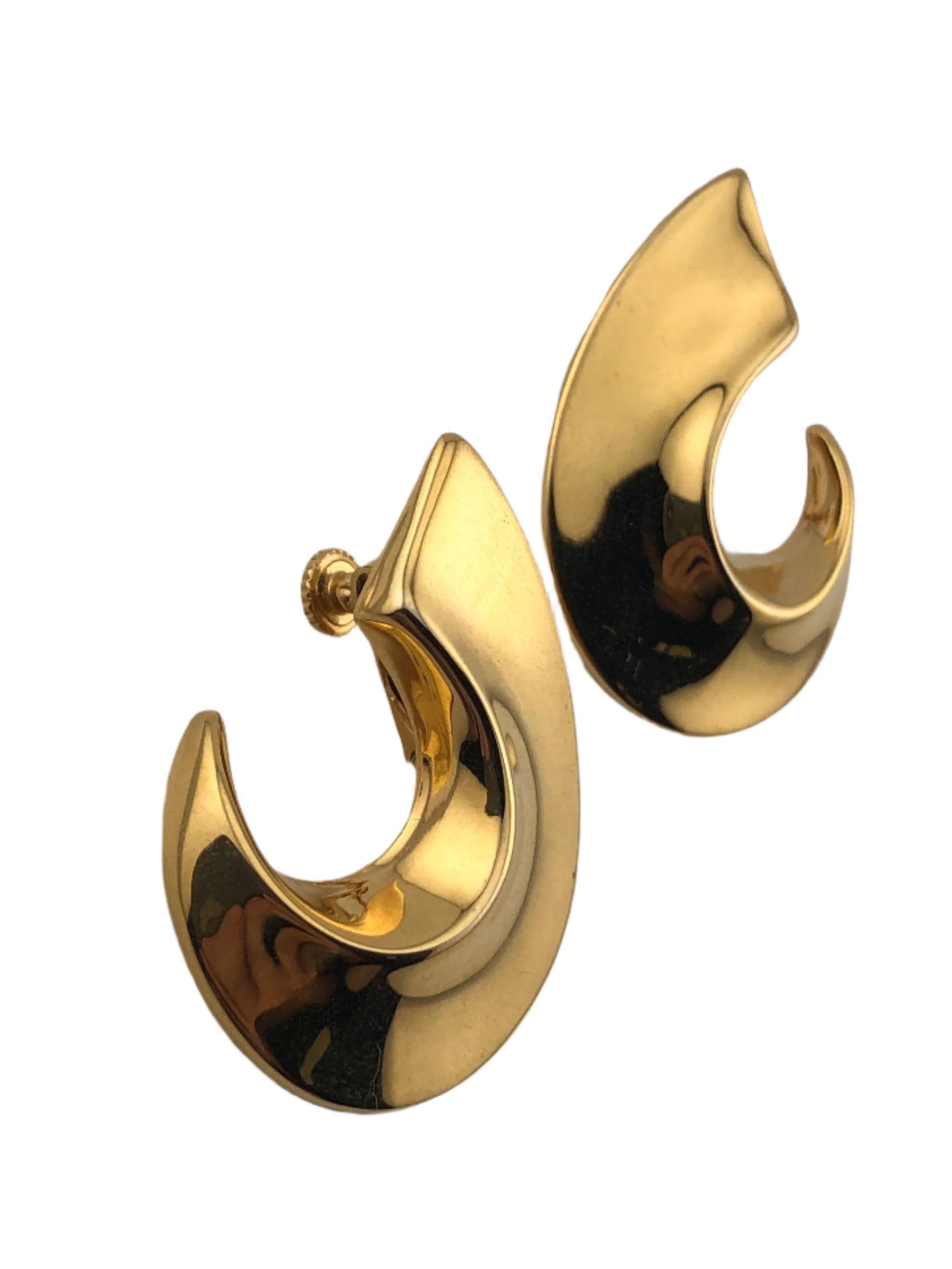 Vintage NAPIER earrings gold tone swirl