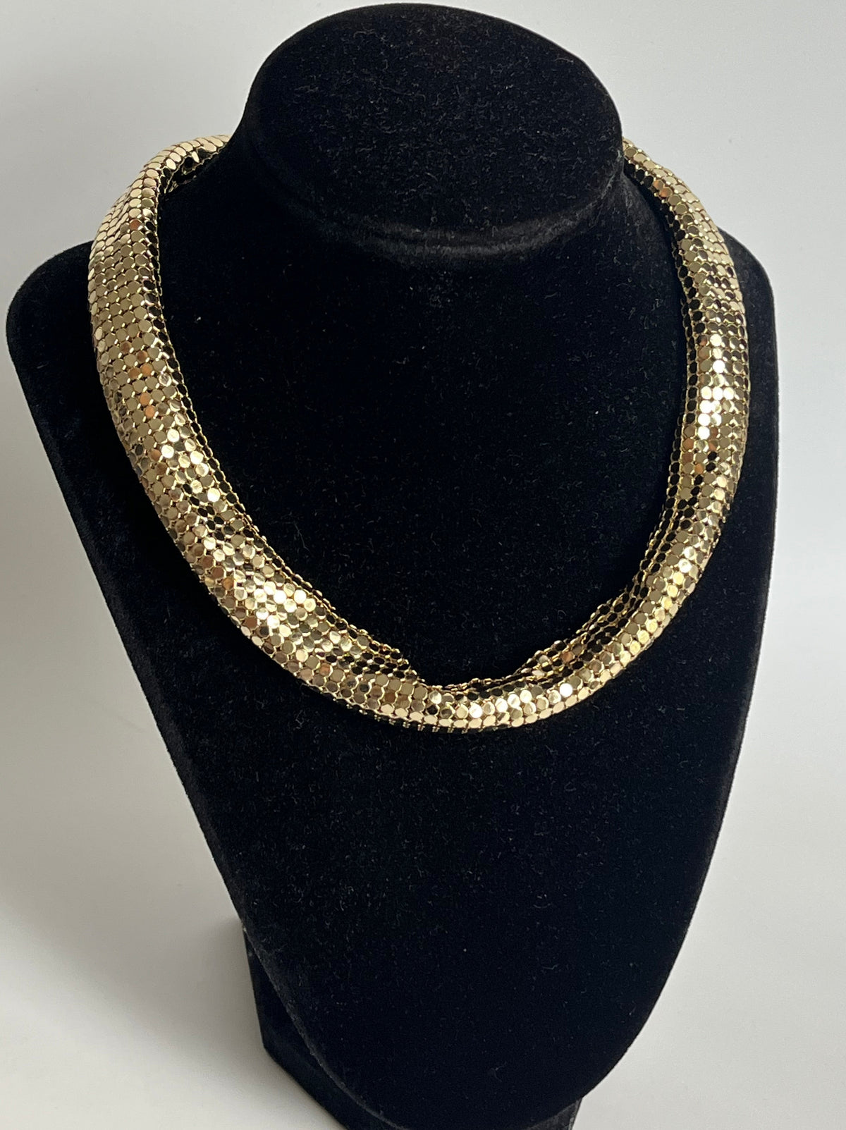 Vintage Lanvin Paris necklace metal mesh