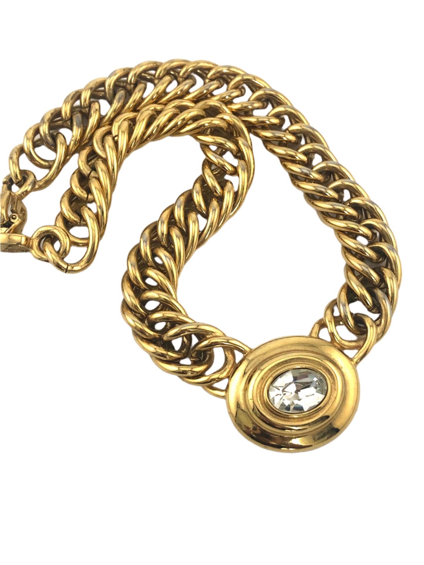 Vintage GIVENCHY necklace chain large crystal