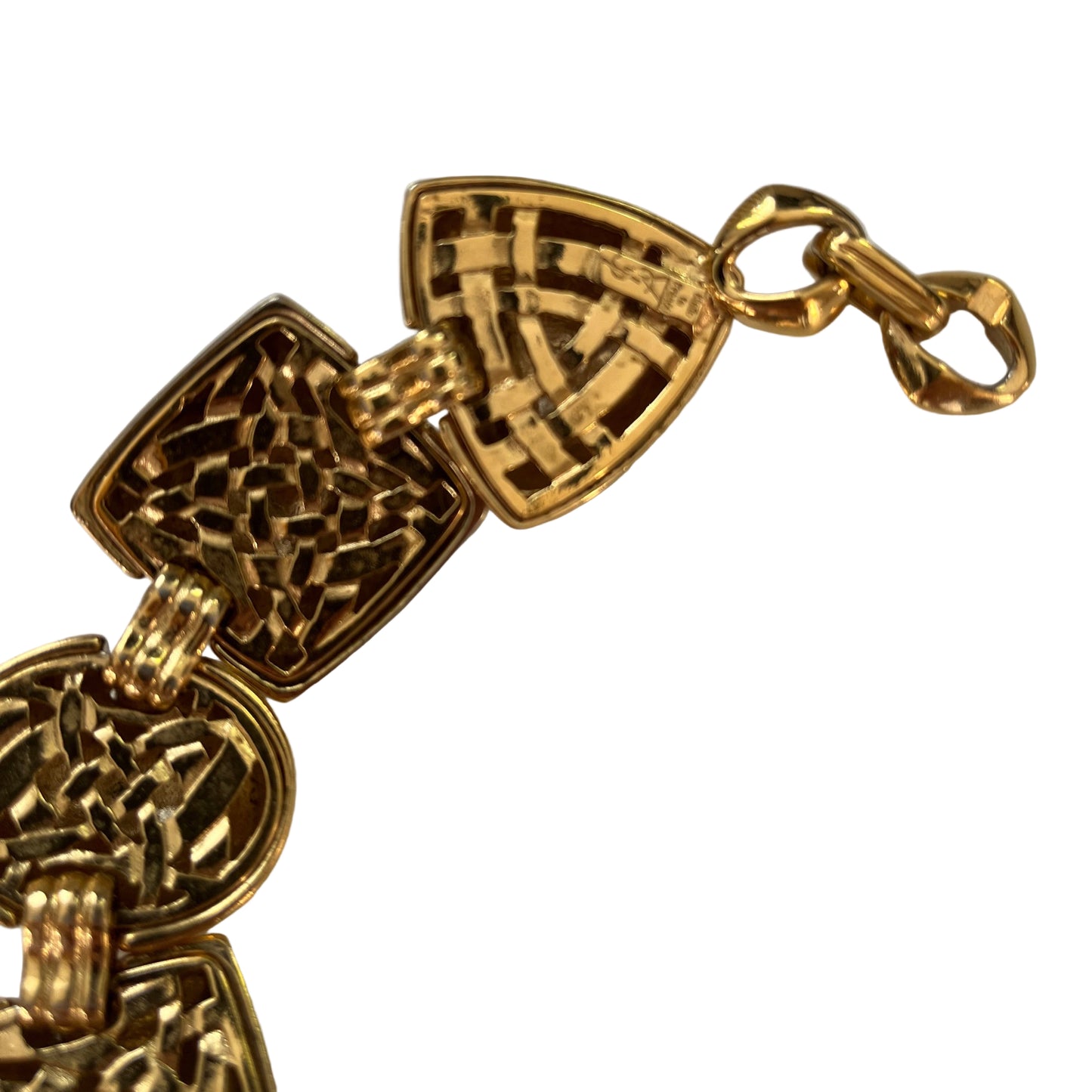 Vintage YSL bracelet chunky domed links gold plated