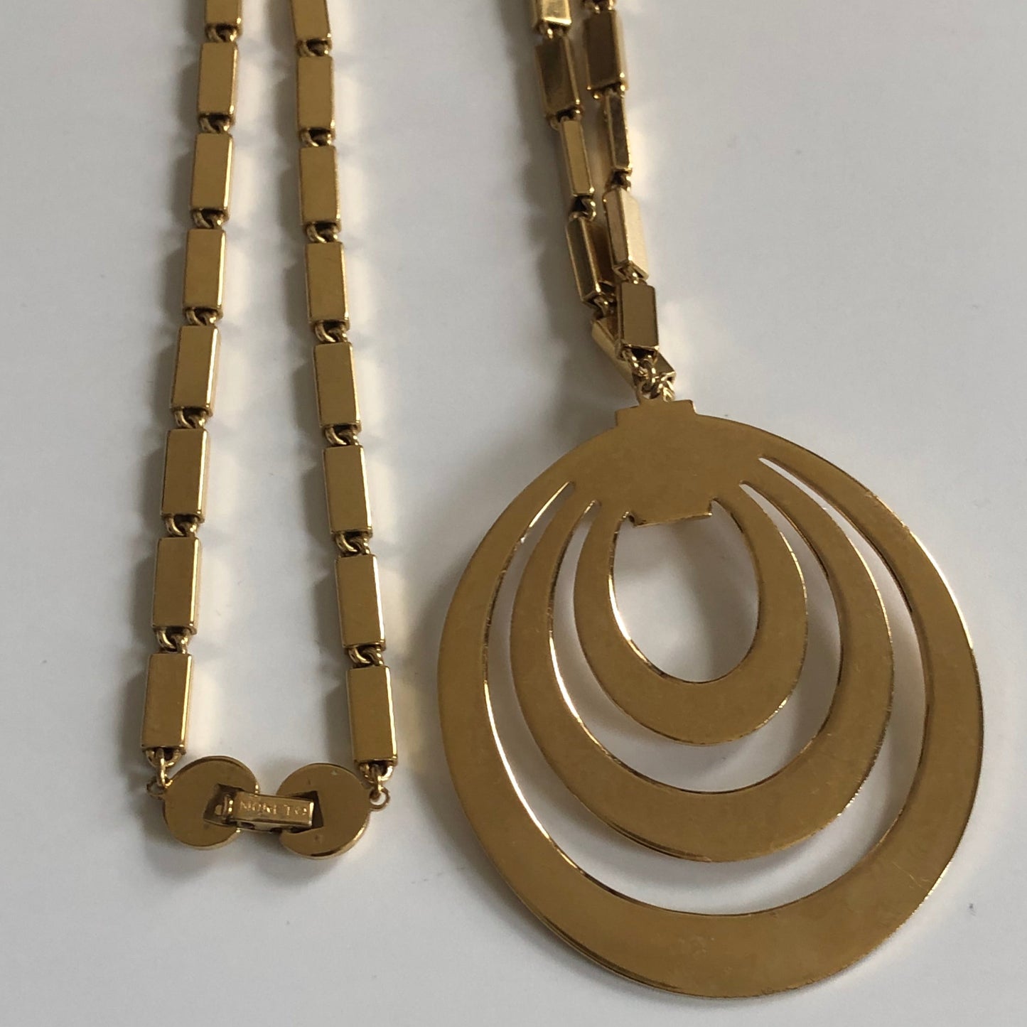 vintage Monet necklace pendant geometric link chain