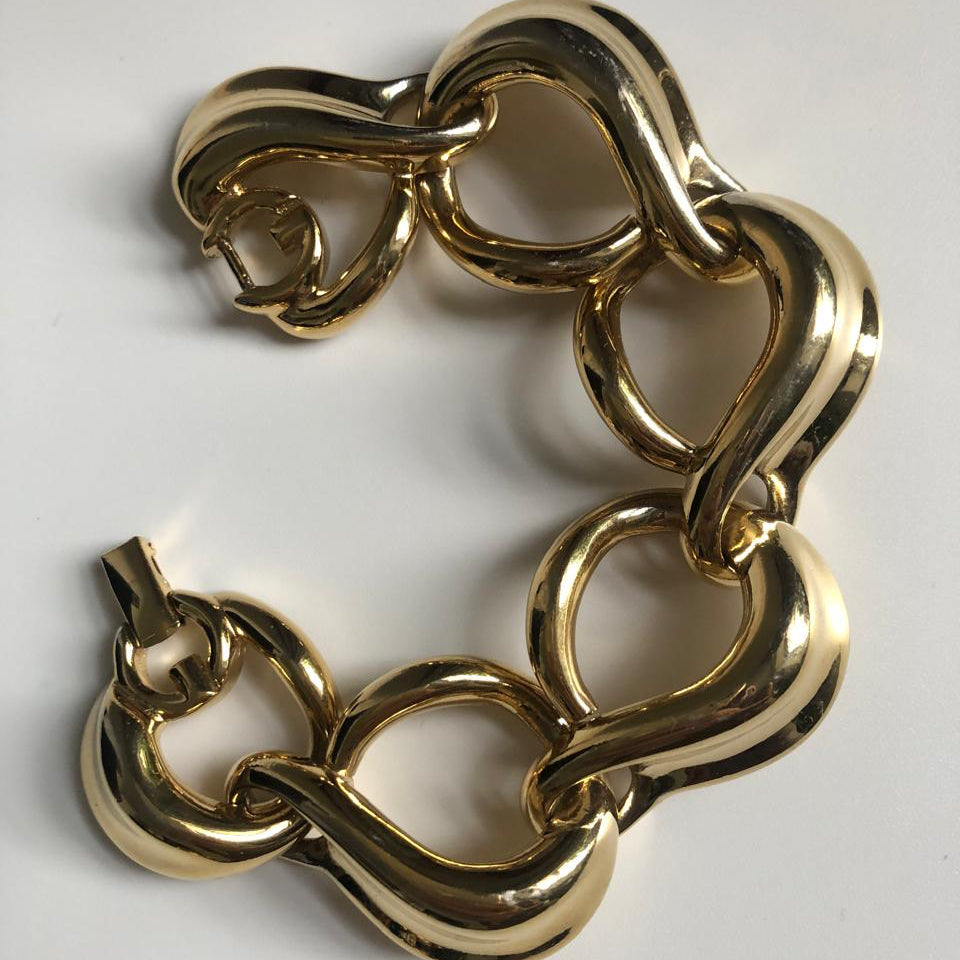 GIVENCHY bracelet wide link swirl heart