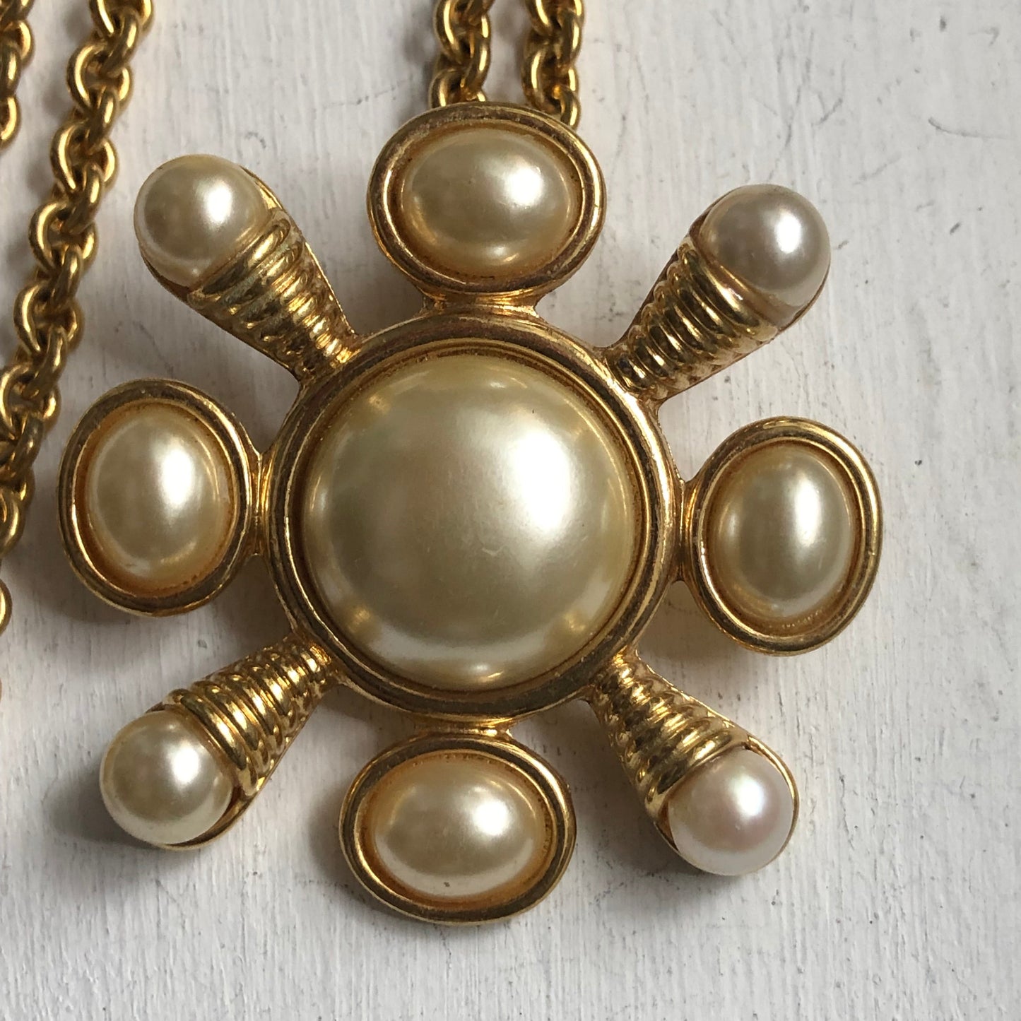 Vintage KJL necklace brooch pendant cross