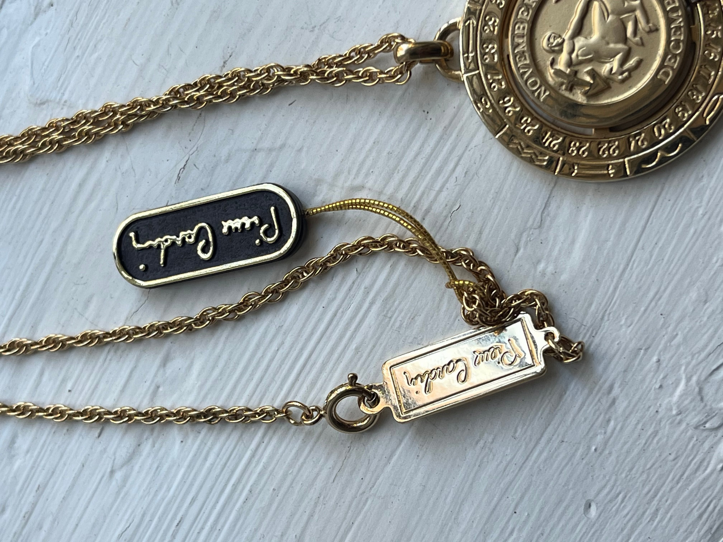 Vintage Pierre Cardin necklace zodiac diamond Sagittarius